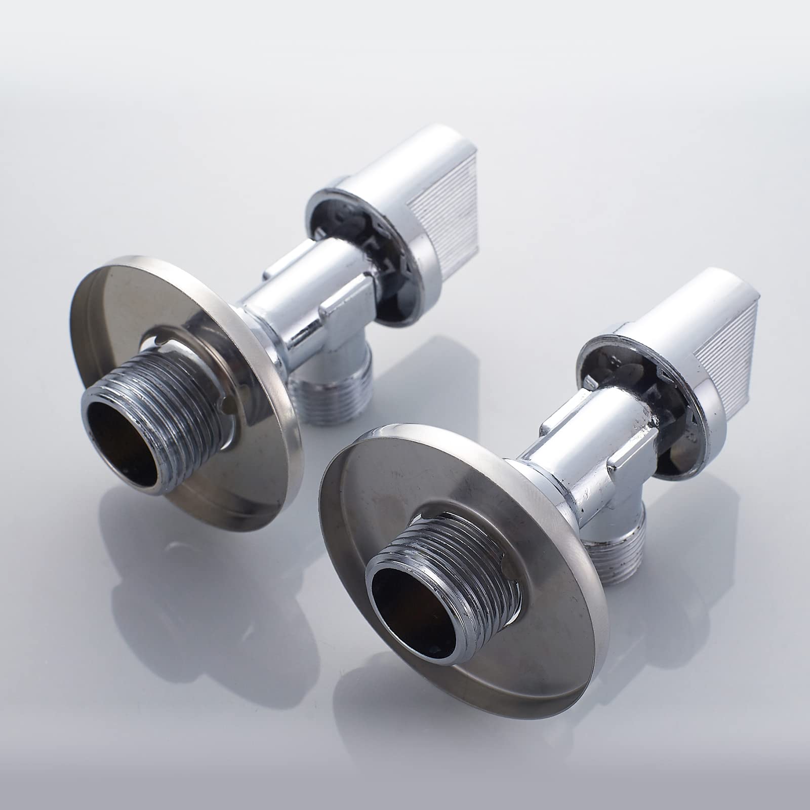 Ibergrif M22008 Angled Water Valve - Wall Mounted Isolation Tap, G1/2', Chrome Brass, Set of Two 6