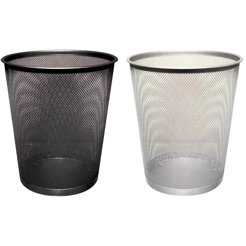 Q-Connect Mesh Waste Basket KF00871 - 19L Capacity | Black Metal | Durable 2