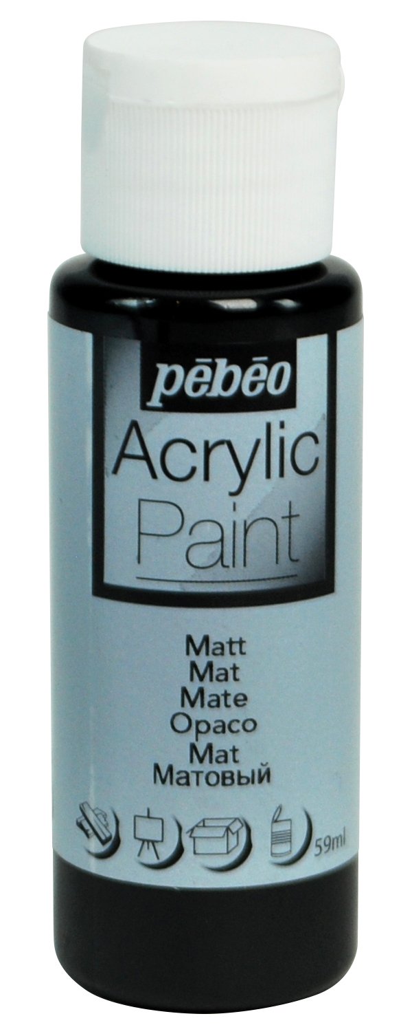 PEBEO Acrylic Paint - Fluid, Opaque, Matt Black | 59 ml | High Quality 2