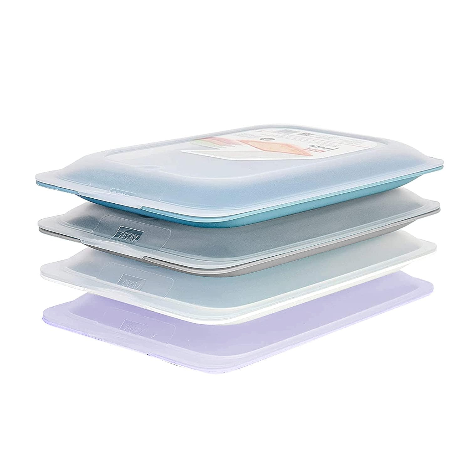 TATAY Cold Meat Containers for Fridge - Set of 4 Standard | Stackable, BPA-Free, Multi-Temp Resistant 4