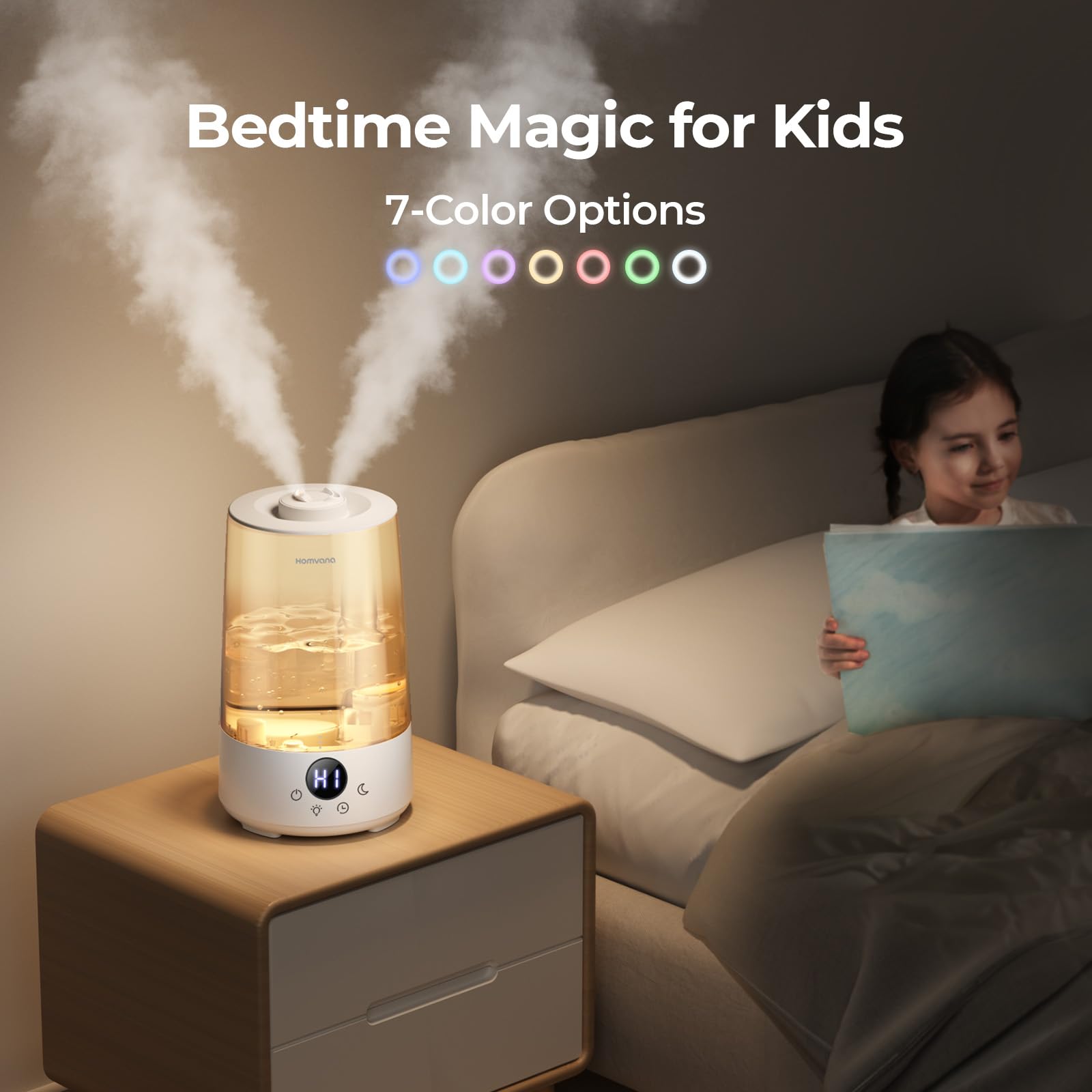 Homvana H101 3.6L Cool Mist Humidifier - 34 Hr Runtime | Aroma Diffuser | Quiet Operation 6