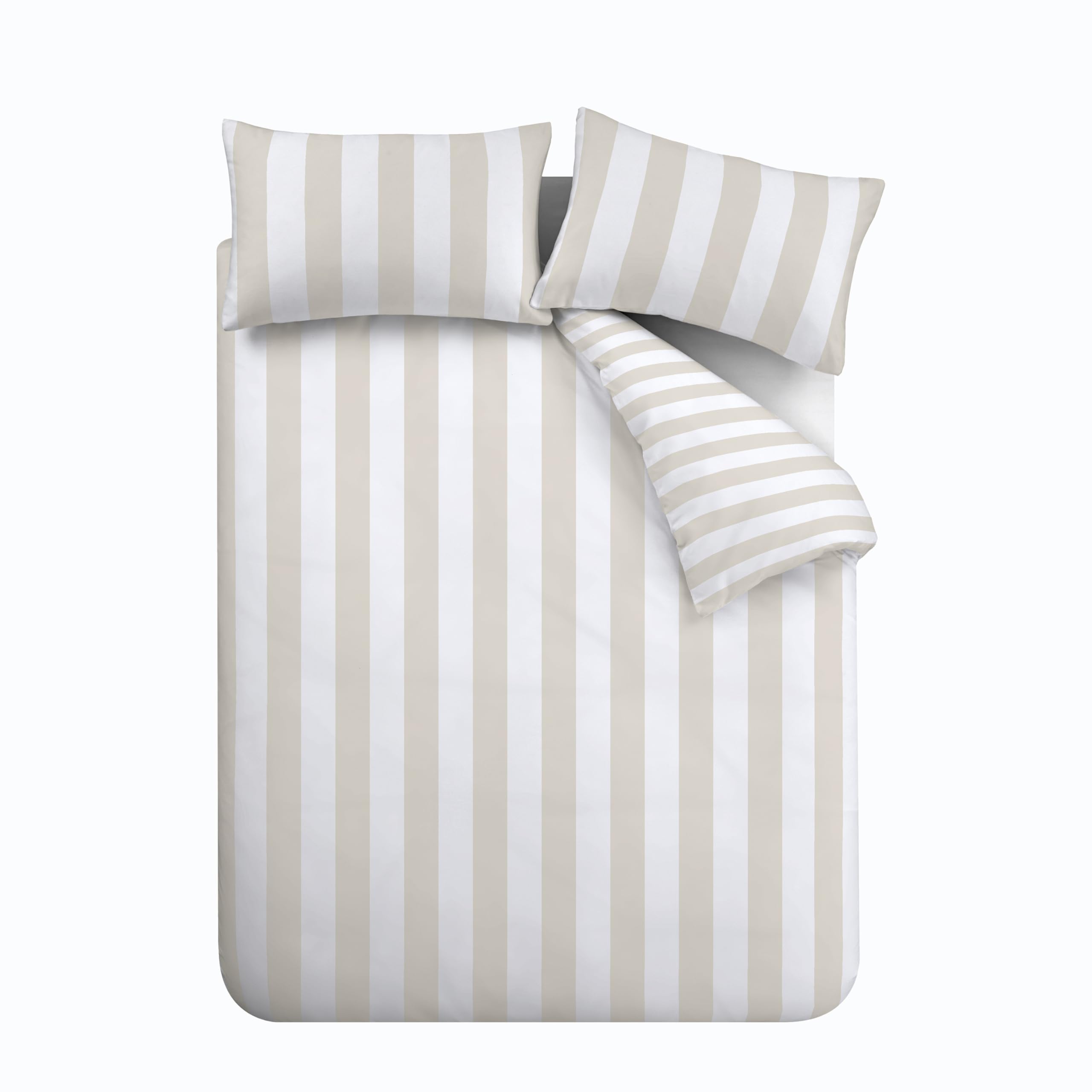 Catherine Lansfield Cove Stripe Reversible Double Duvet Cover Set | 200x200cm | 52% Poly/48% Cotton 5