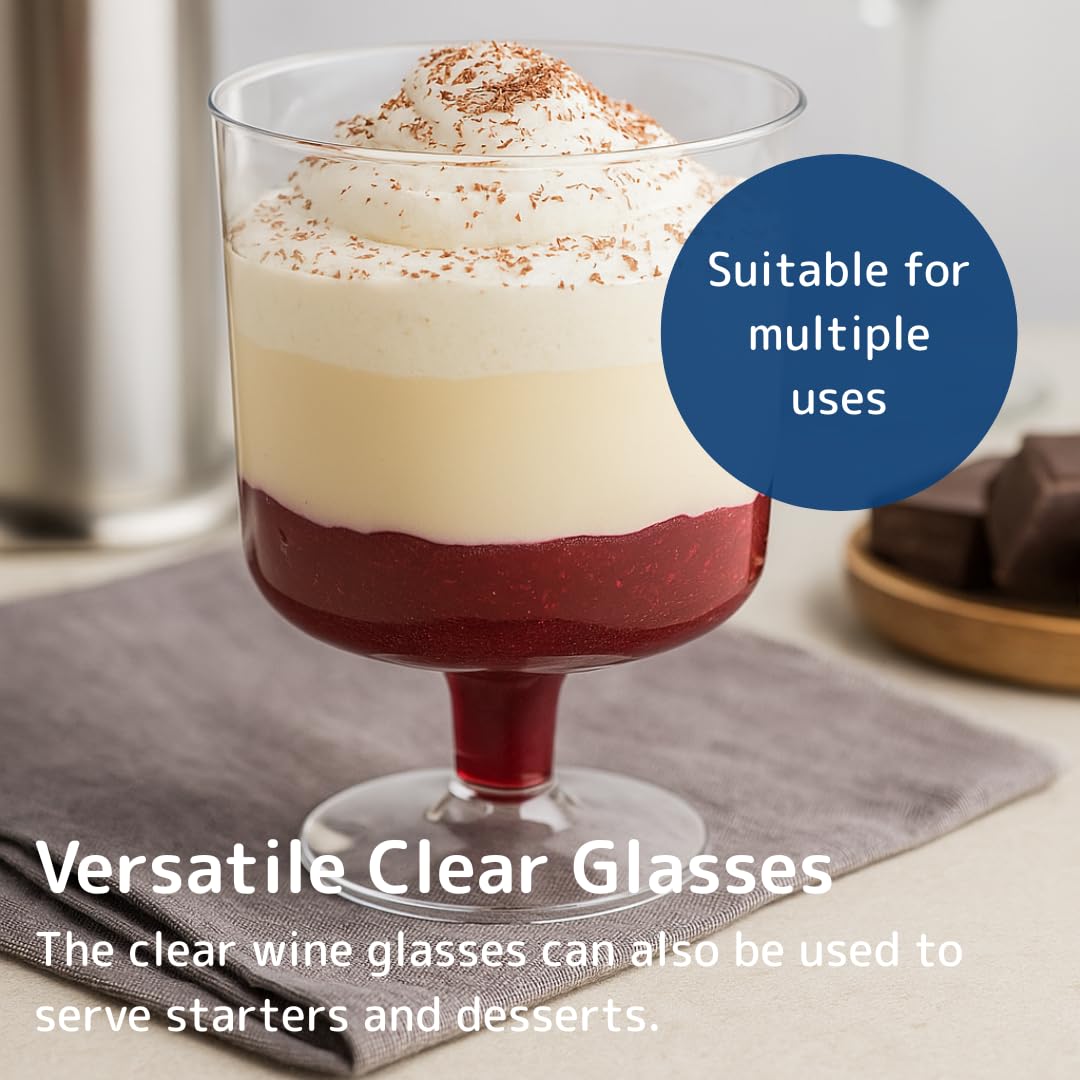 ABENA Gastro Plastic Wine Glasses - 7oz Clear Disposable Flutes | Reusable Polystyrene | Pack of 10 6