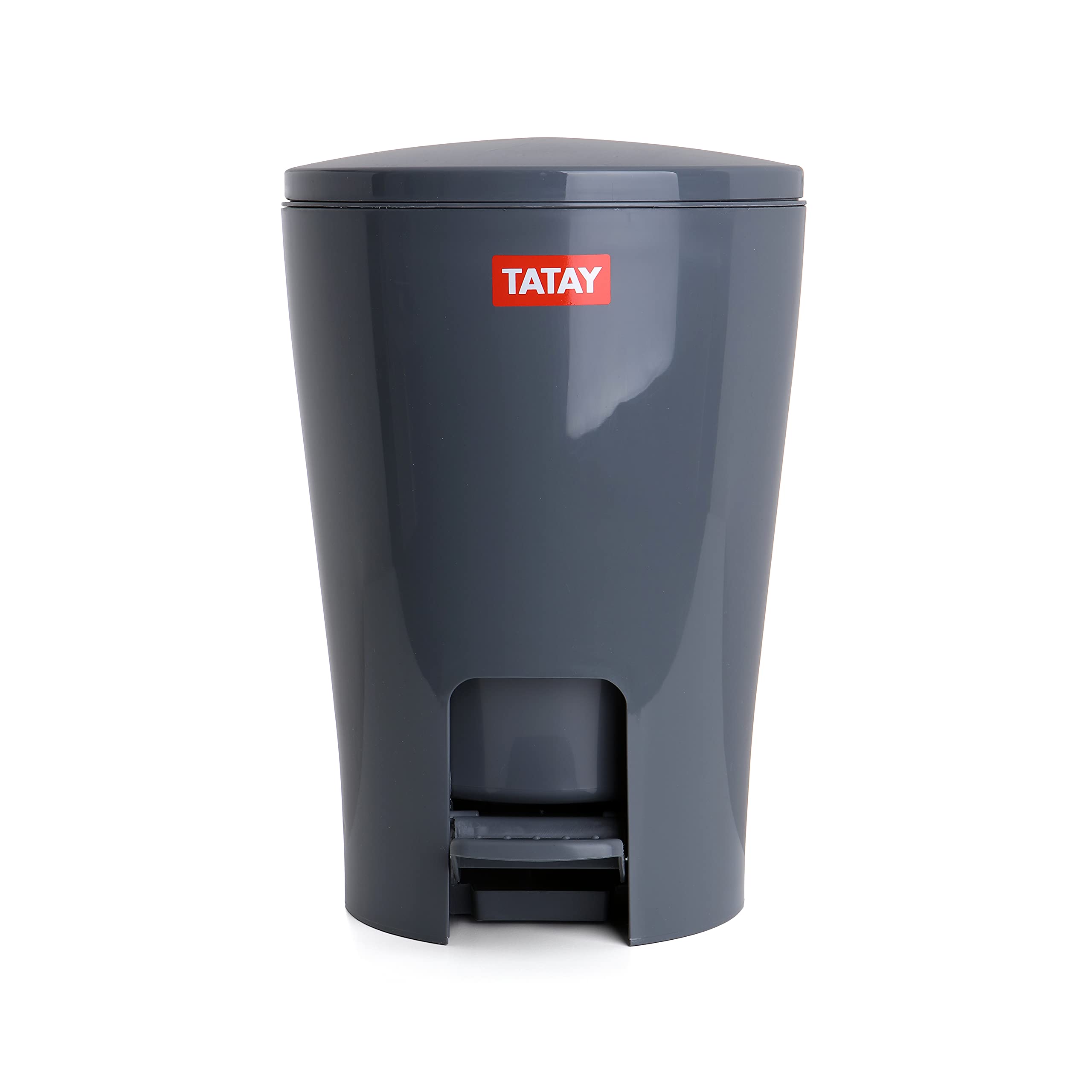 TATAY Diabolo Bathroom Bin with Pedal - 5L Capacity | Grey | Inner Bucket with Handle 3