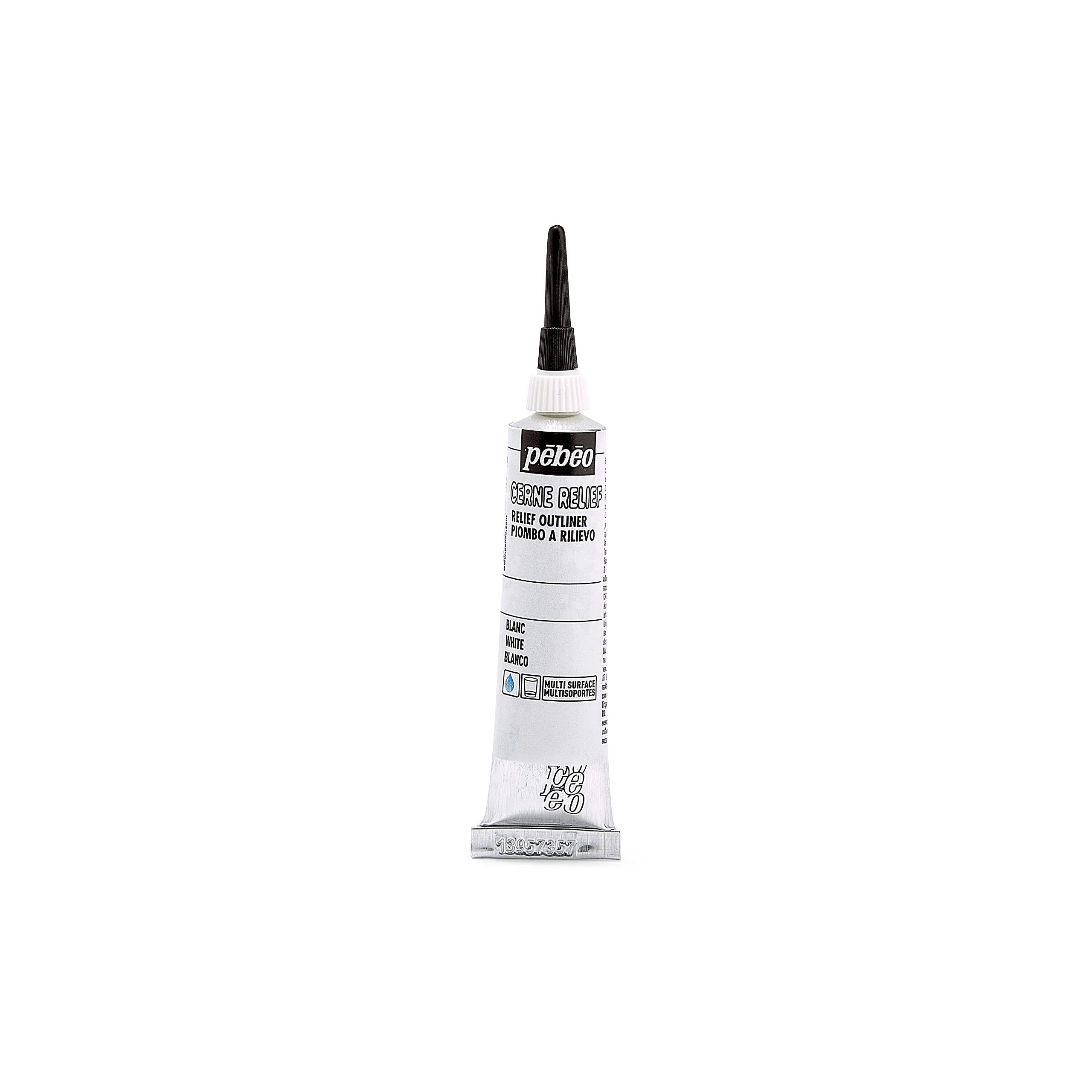 PEBEO Relief Outliner Paint - Intense White | Opalescent Finish | 20ML Tube 1