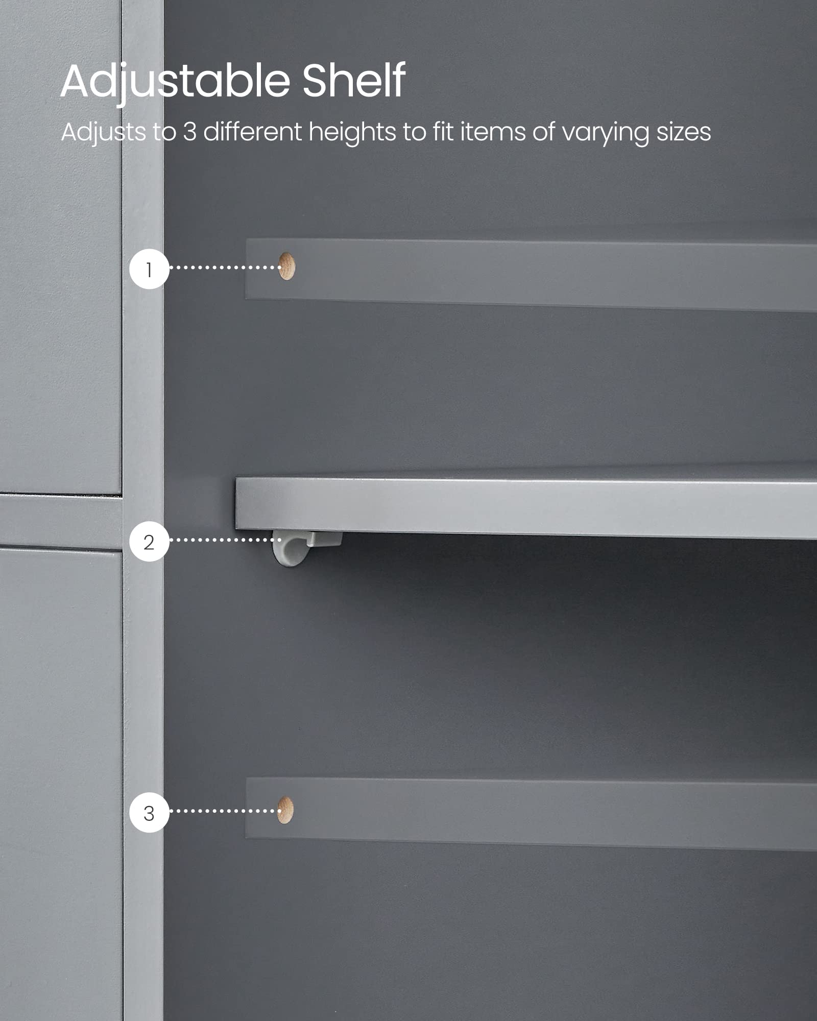 VASAGLE Bathroom Floor Storage Cabinet with 4 Drawers | Dove Grey | 30 x 55 x 82 cm 6