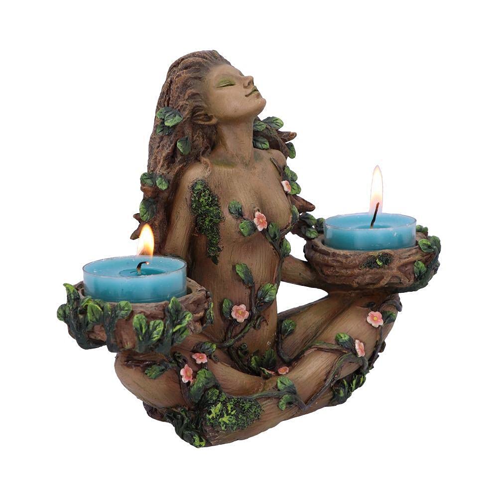 Nemesis Now Balance of Nature Female Tree Spirit Tealight Holder | Brown Resin | 19cm 4