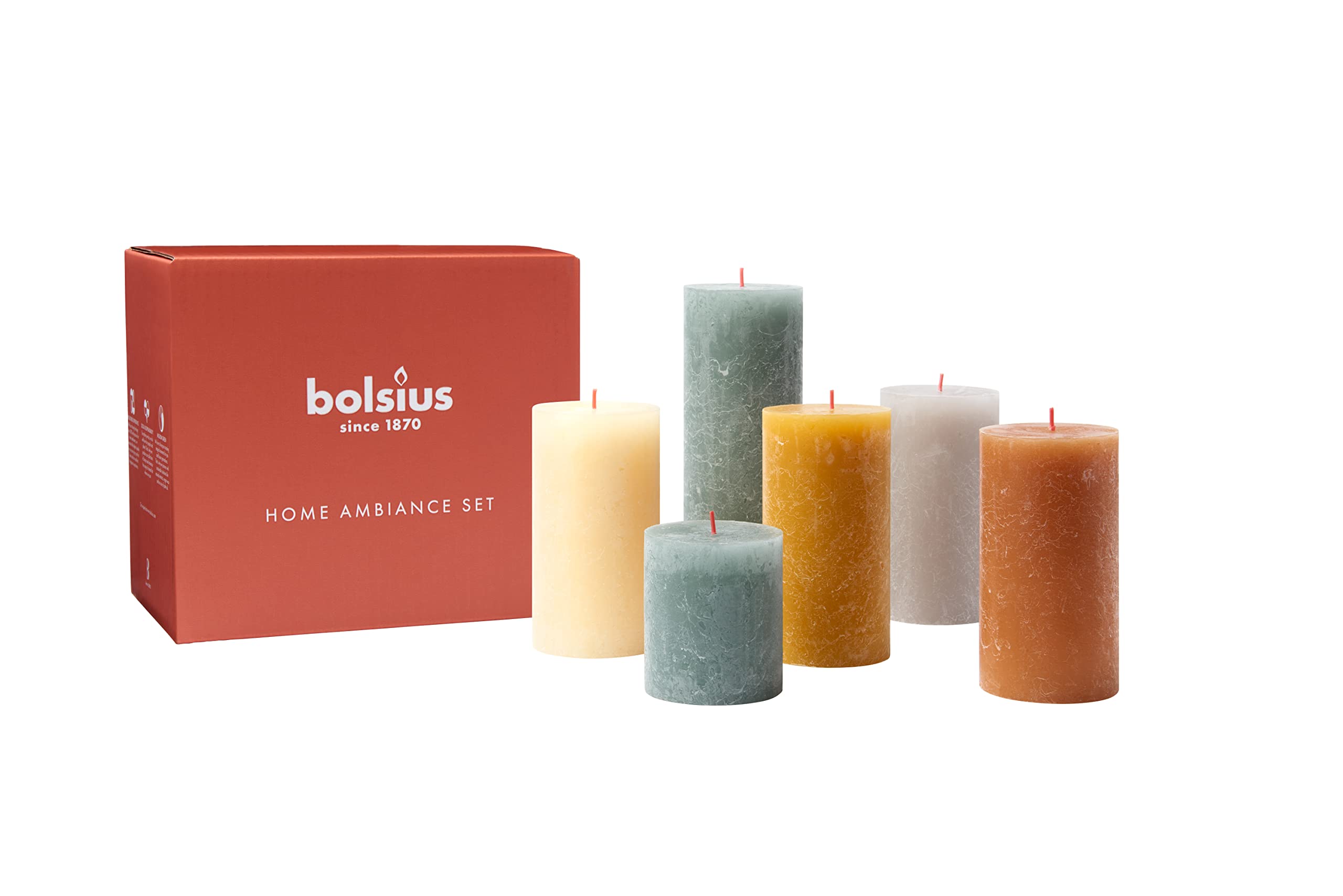 BOLSIUS Rustic Candle Gift Set - Nordic Ambiance | 6 Pack | Unscented | Long Burning 3