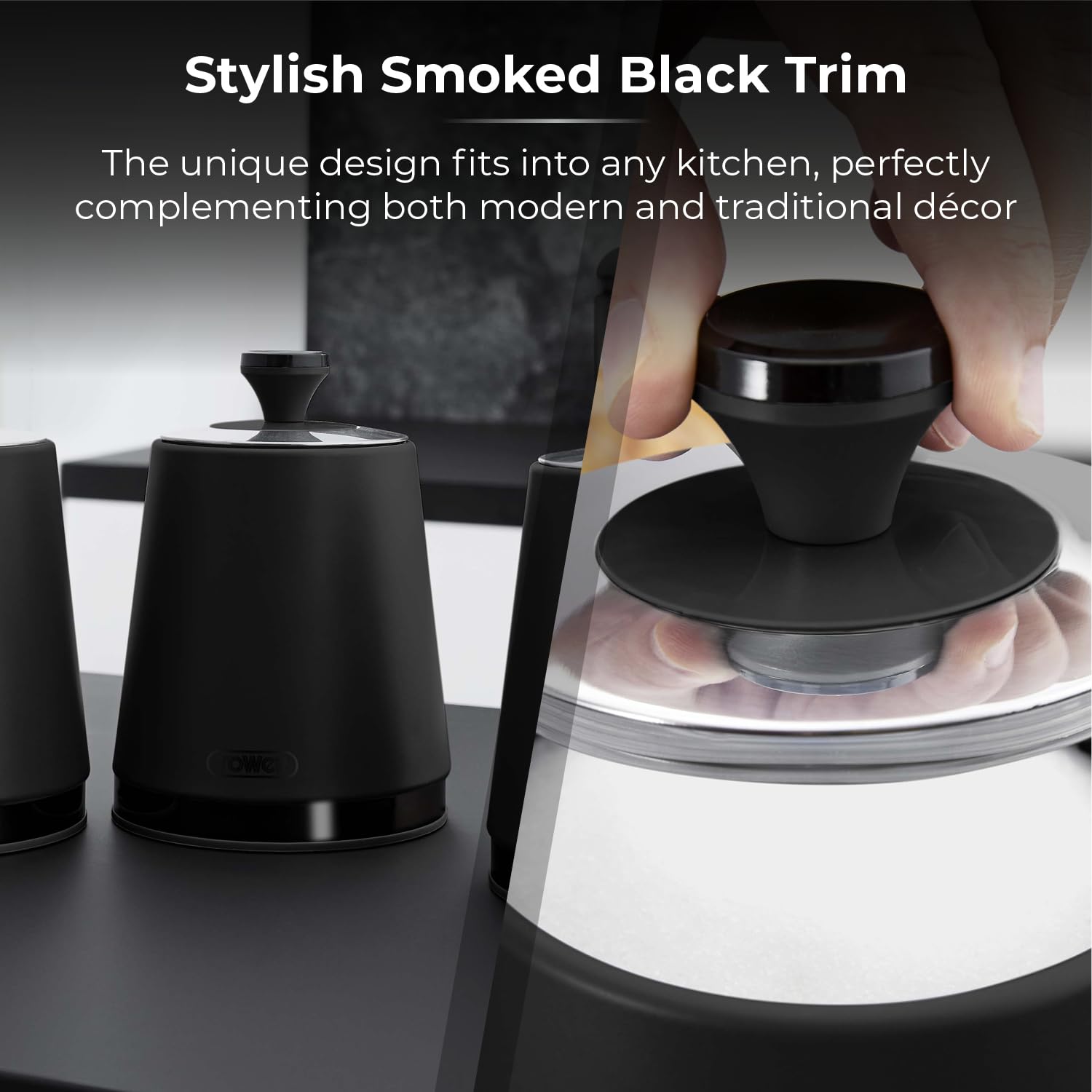 Tower Sera Set of 3 Canisters T826137BLK - Black Stainless Steel | 1.3L Capacity | Airtight 6