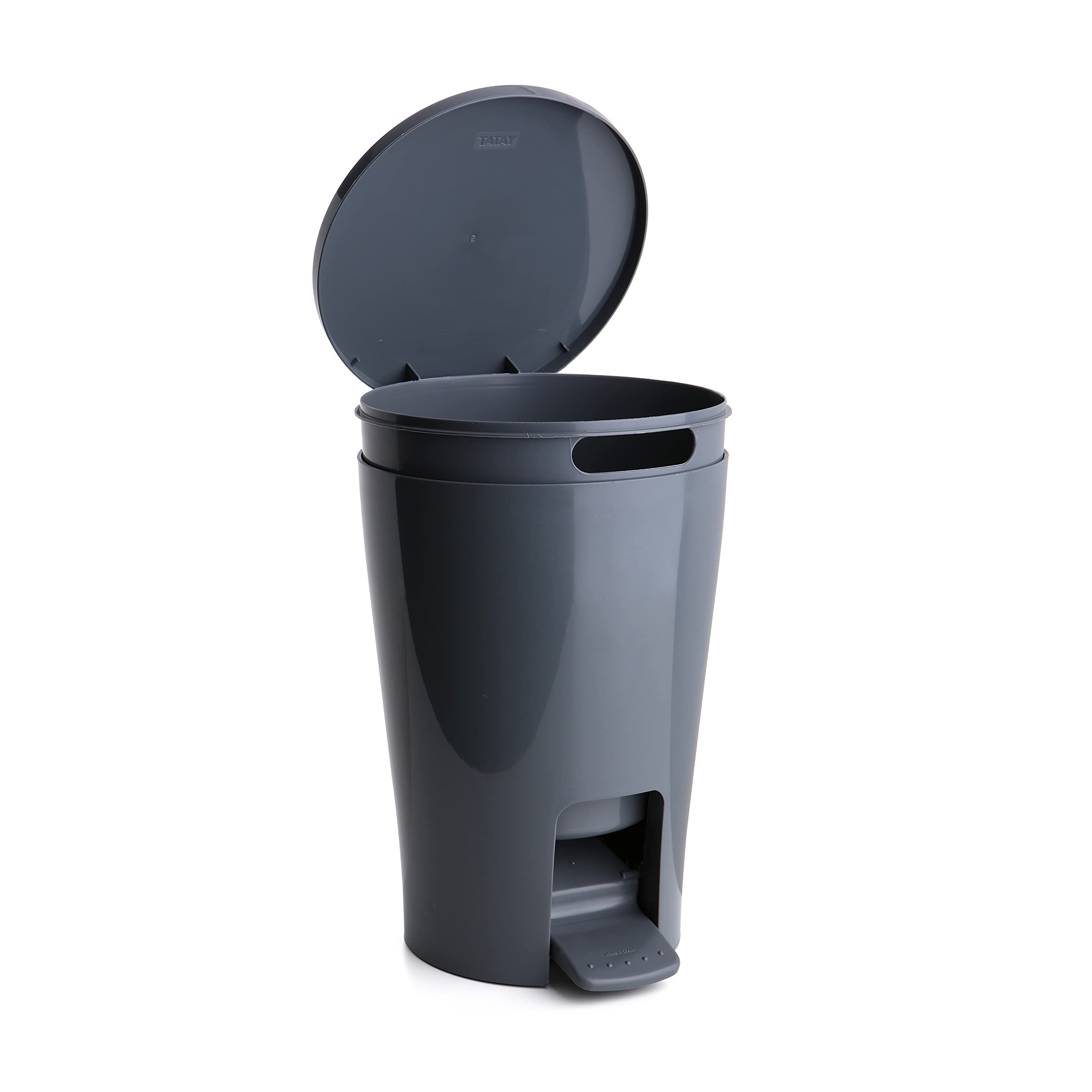 TATAY Diabolo Bathroom Bin with Pedal - 5L Capacity | Grey | Inner Bucket with Handle 2