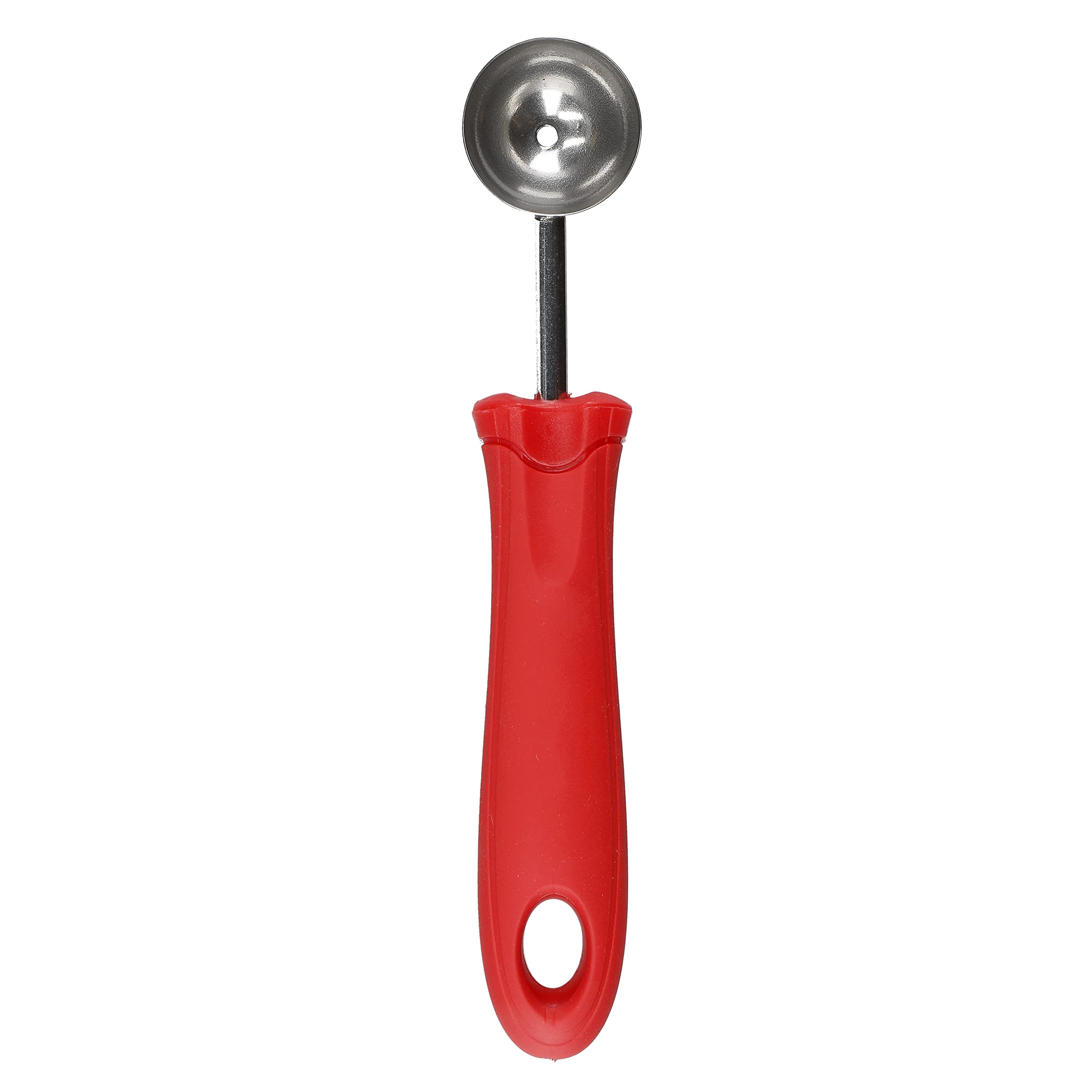 KitchenCraft Melon Spoon - Soft Grip Stainless Steel Fruit Scoop | Red | 1.5 x 2.6 x 7.2 cm 1