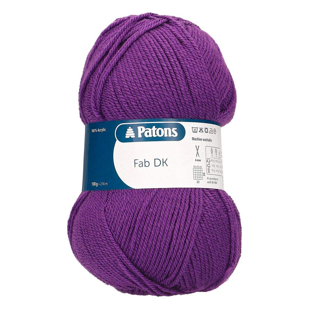 Patons Fab DK Yarn - 100g | 100% Acrylic | Double Knitting Weight | Purple 1