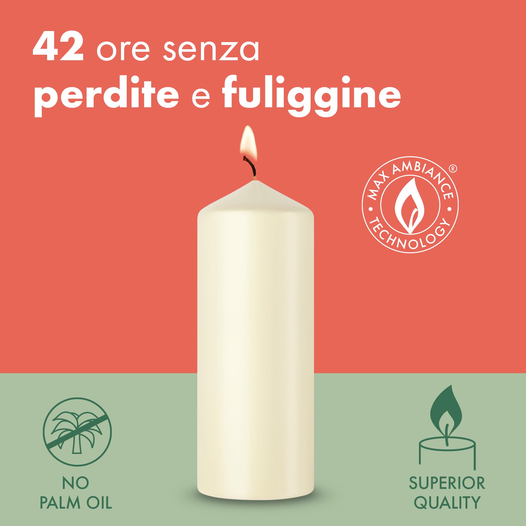 BOLSIUS Pillar Candles - Anthracite - 4-Pack | 15 x 6 cm | 42 Hour Burn Time | Unscented Vegan Wax 4