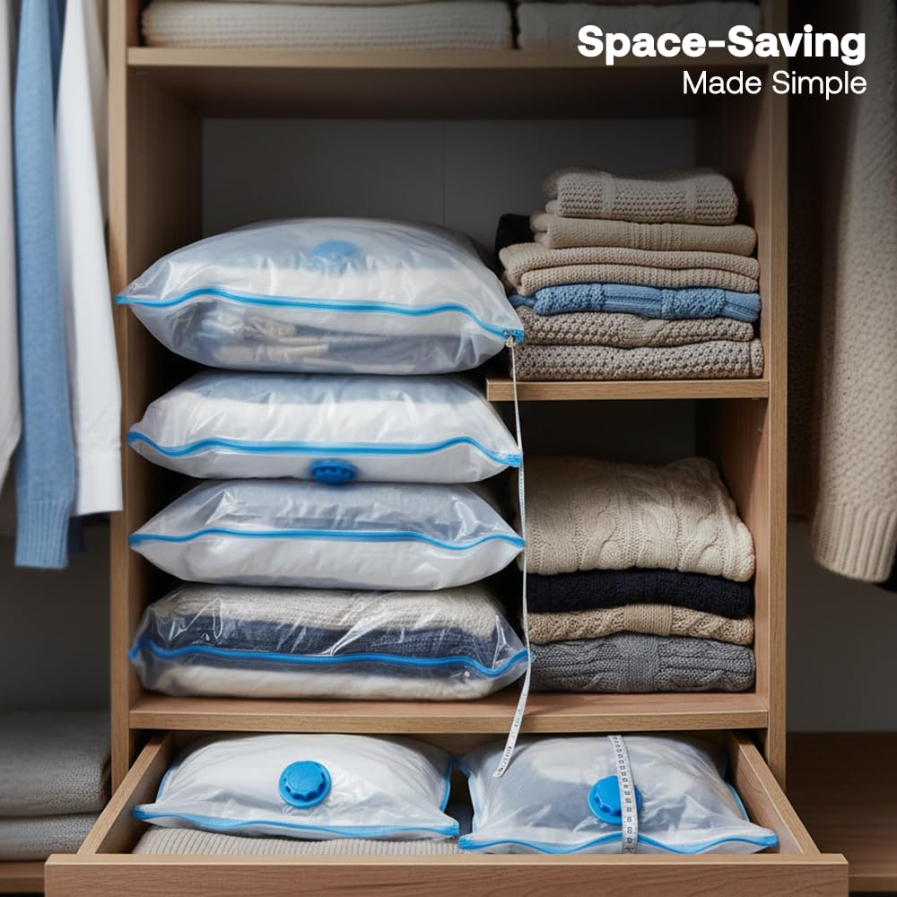 1ABOVE Pack of 6 Vacuum Storage Bags - Space Saving up to 70% | Mould, Moisture & Bug Proof 8