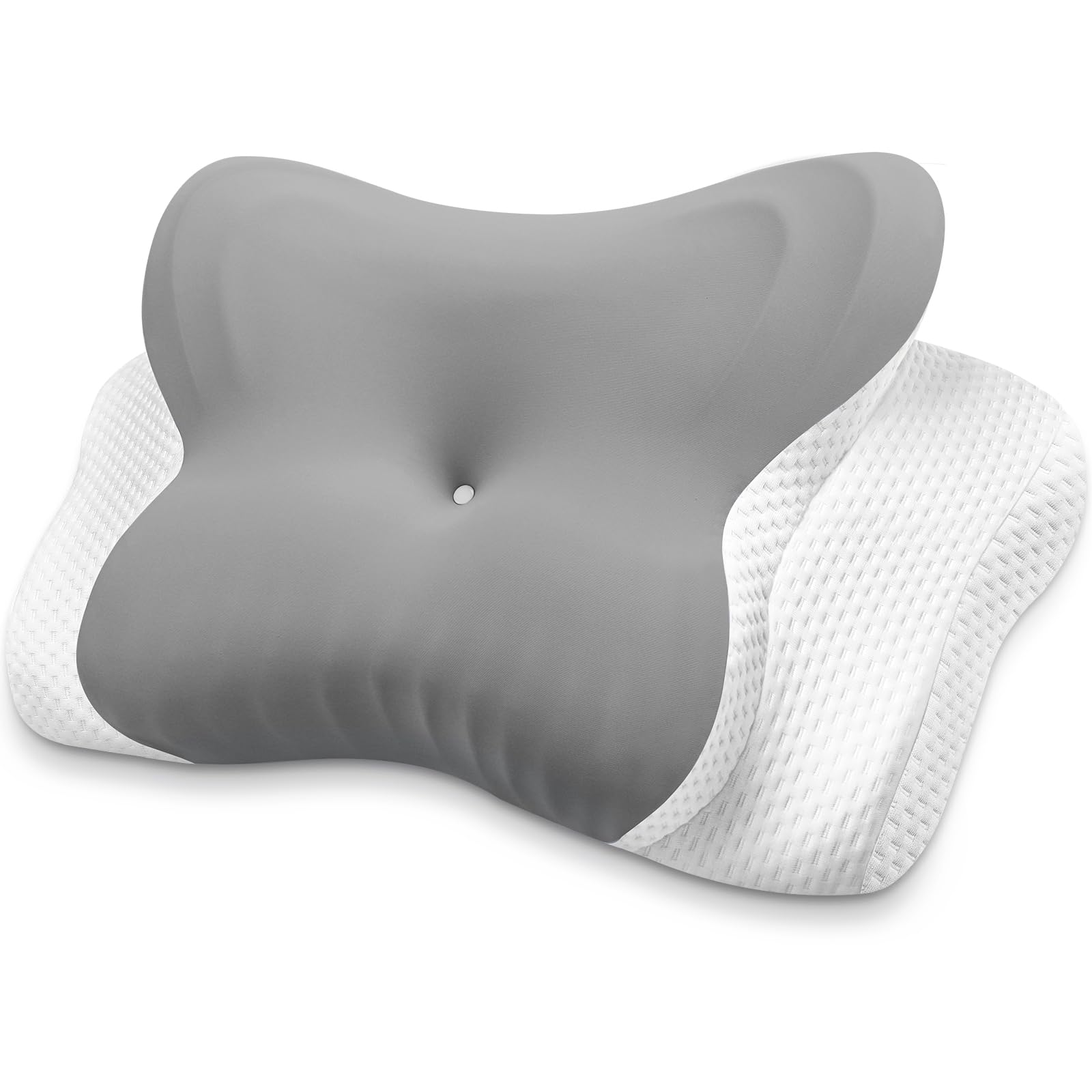 MISSCOZY Ergonomic Snore Relief Pillow HK30001 | Dual Height | CertiPUR-US Memory Foam