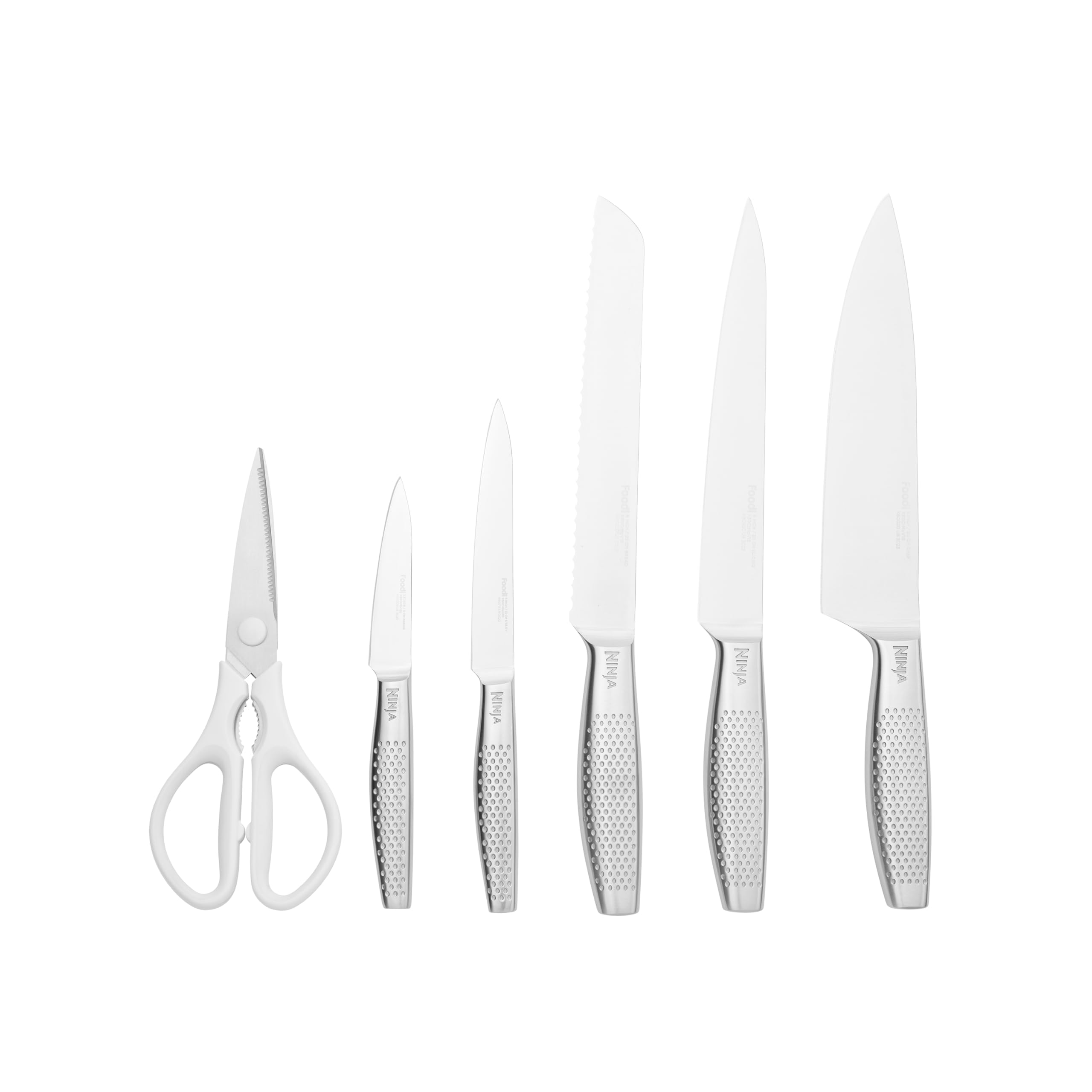 Ninja StaySharp 6-Piece Kitchen Knife Set with Integrated Sharpener | Forged German Stainless Steel | White 2