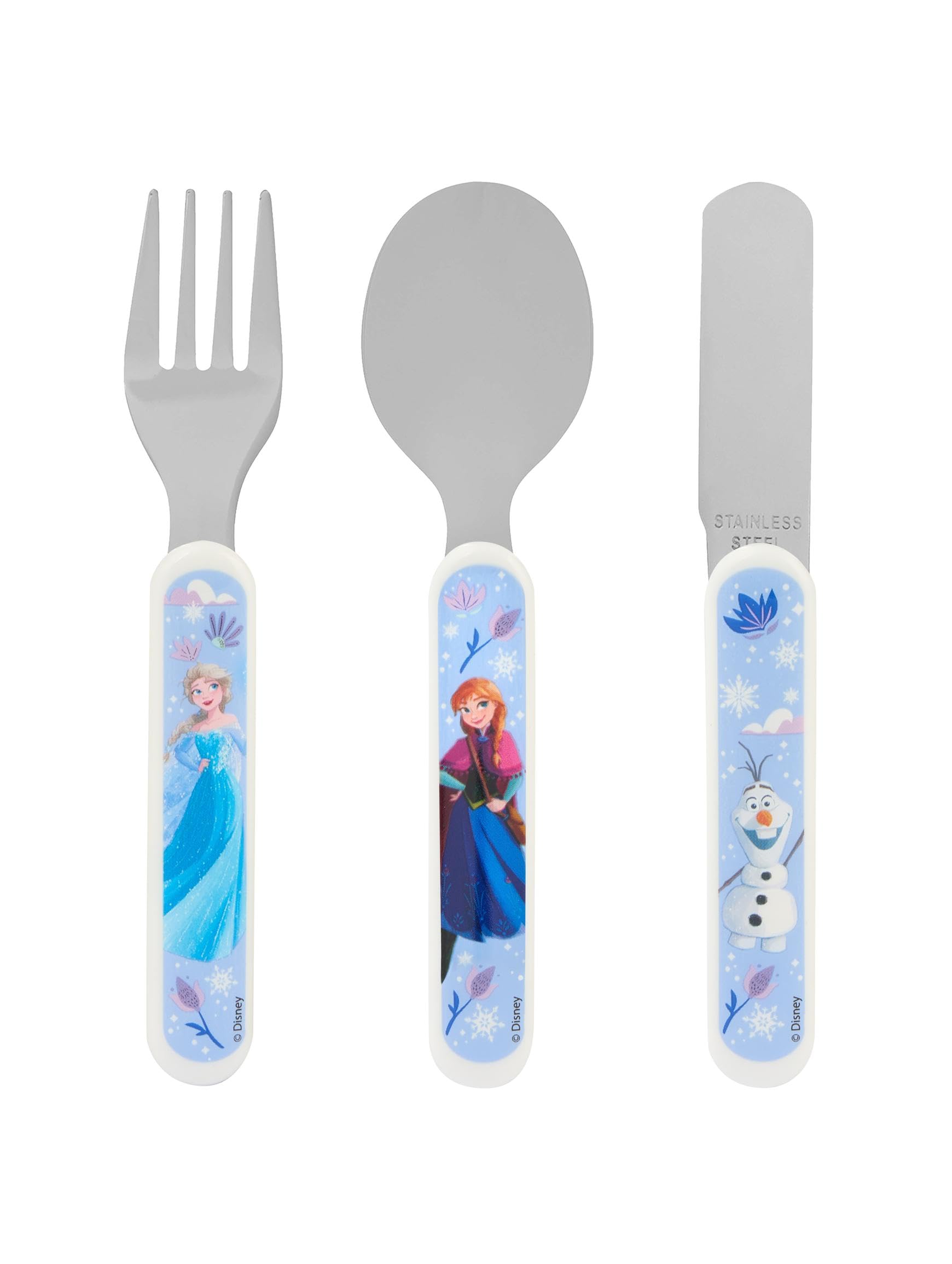 Disney Frozen 2 Kids Cutlery Set by Polar Gear - 3pc Set for Ages 36+ Months | Stainless Steel & Plastic