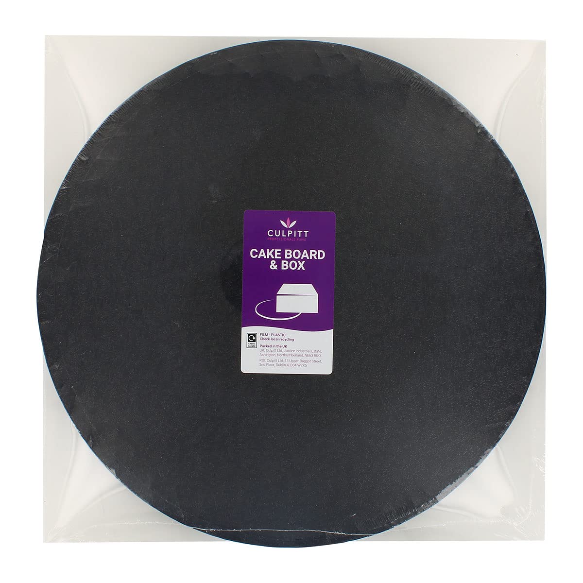 Culpitt 10 Inch Round Cake Drum & Square White Box Combo | 13mm Thick Board | Single Pack 5