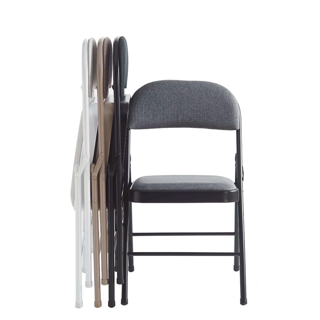 Build Rapido Padded Folding Chair - Heavy Duty Steel Frame | Grey | Oversized 8