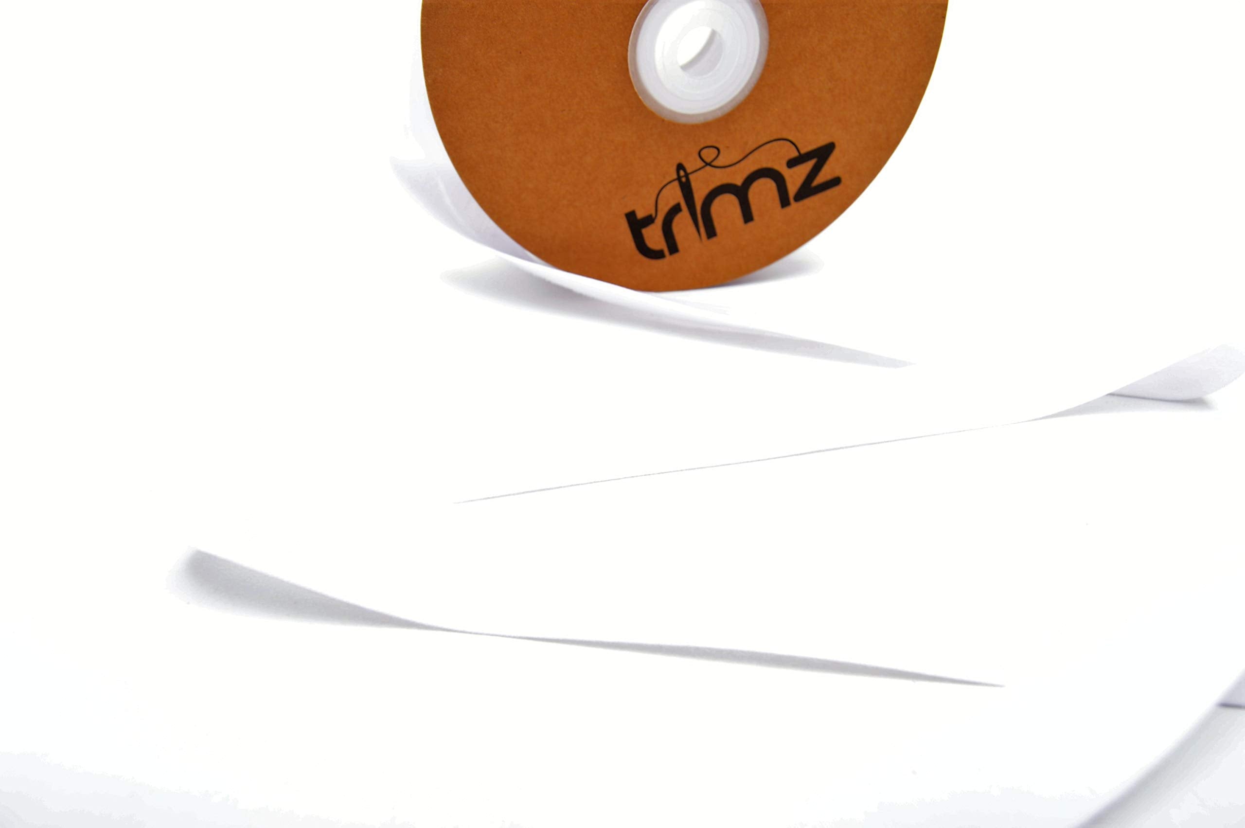 Trimz Polycotton Bias Binding Tape - White Single Fold | 25mm x 20m 3