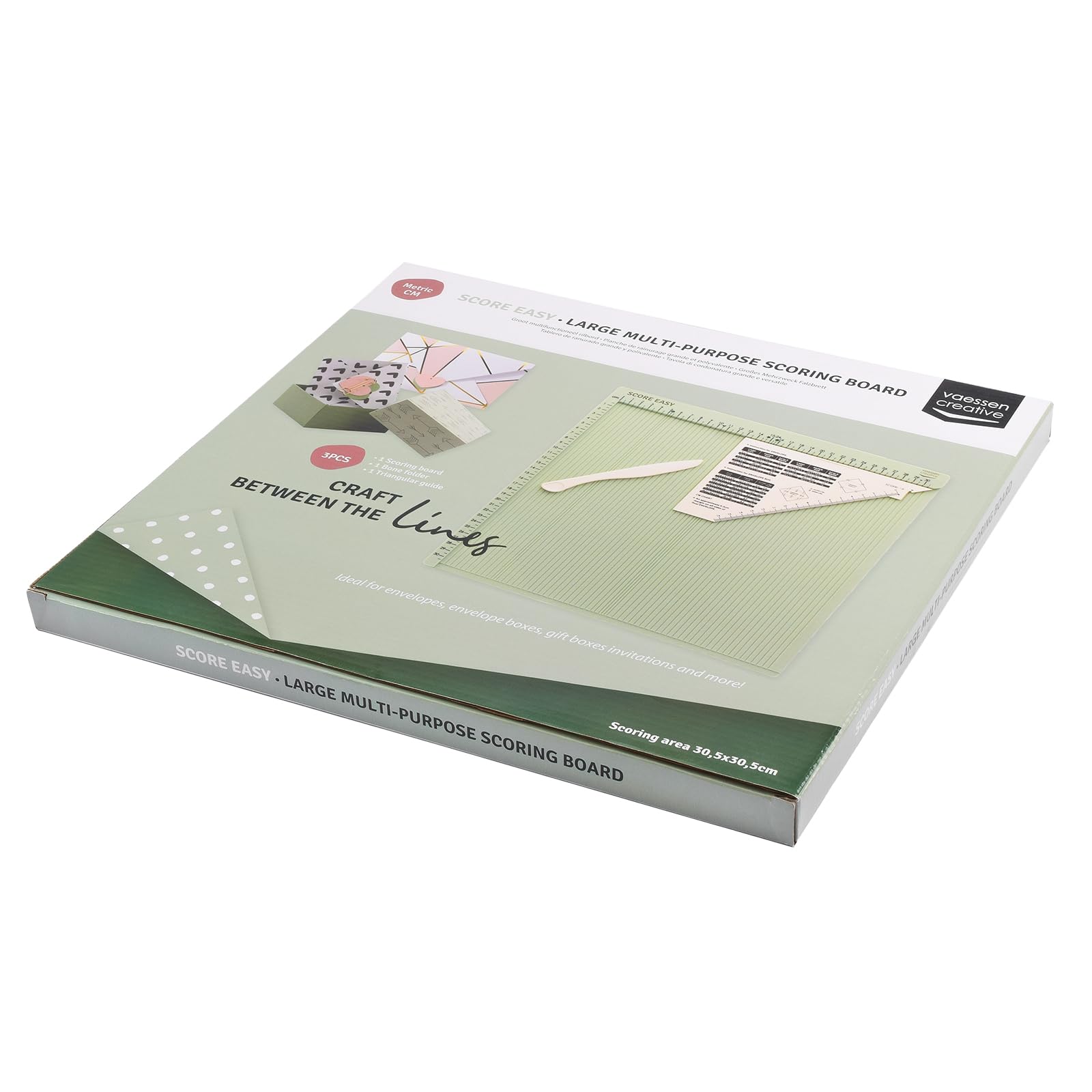 Vaessen Creative Easy Scoring Board CM with Bone Folder | 30.5 x 30.5 cm Scoring Area 7