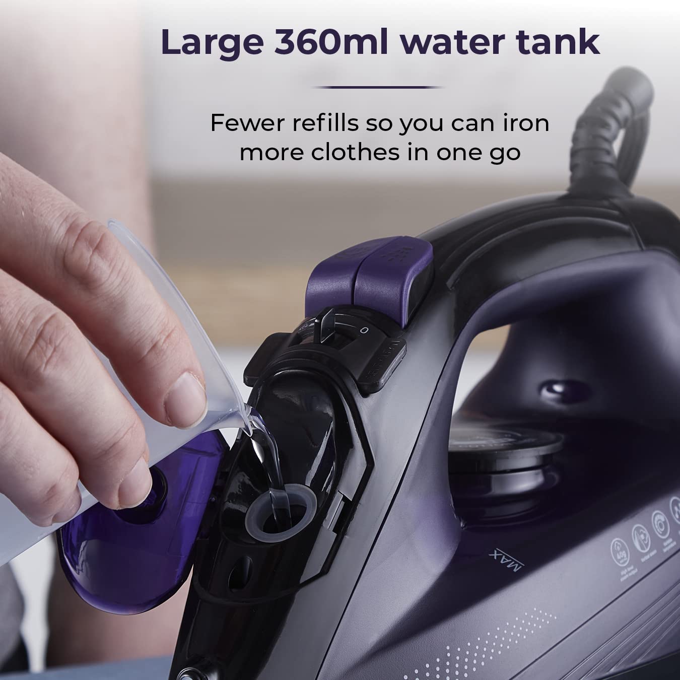 Tower CeraGlide T22011 Steam Iron - 2600W Power | 160g Steam Boost | Ceramic Soleplate 6