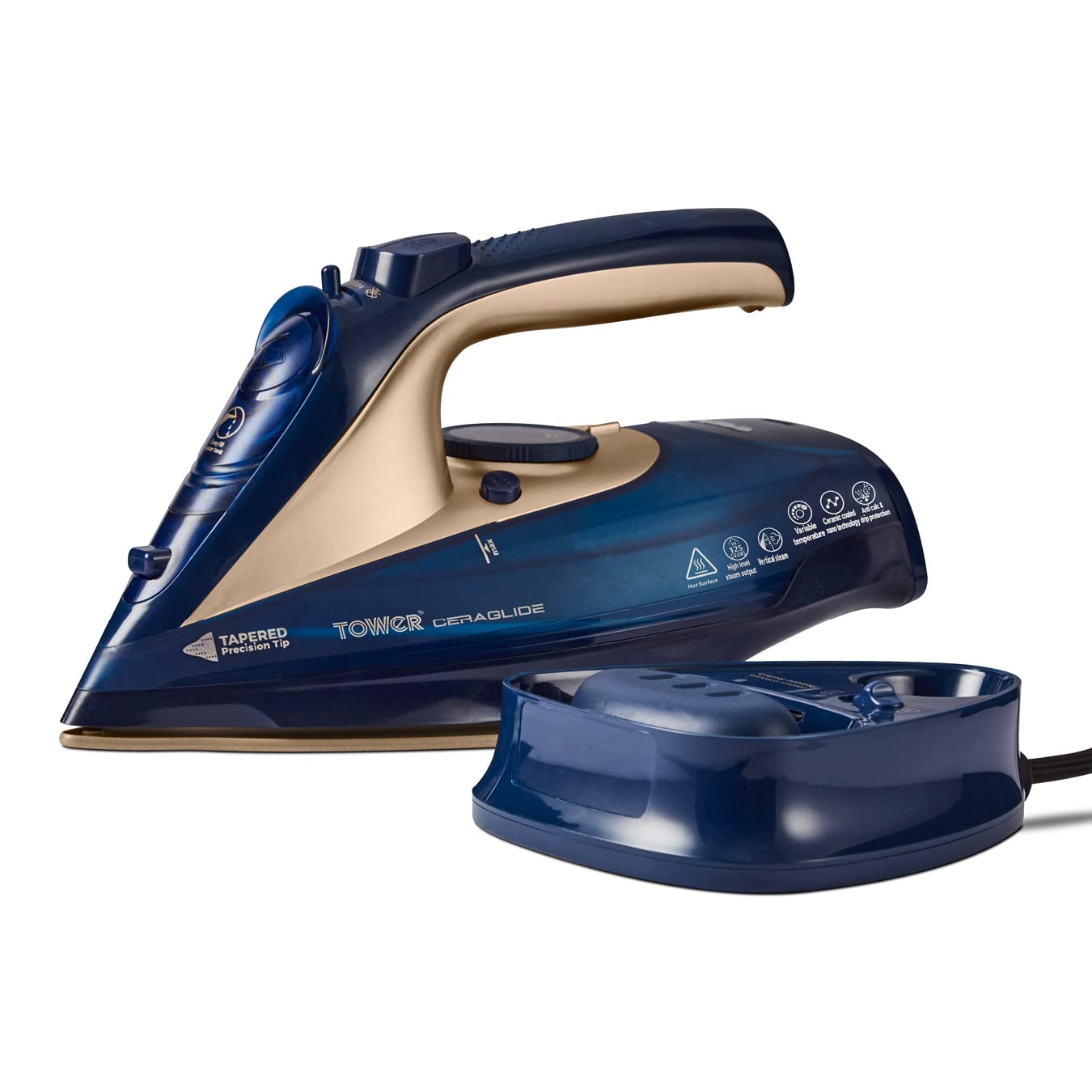 Tower T22008BLG CeraGlide Cordless Steam Iron with Ceramic Soleplate | 2400W | 360ml Tank 1