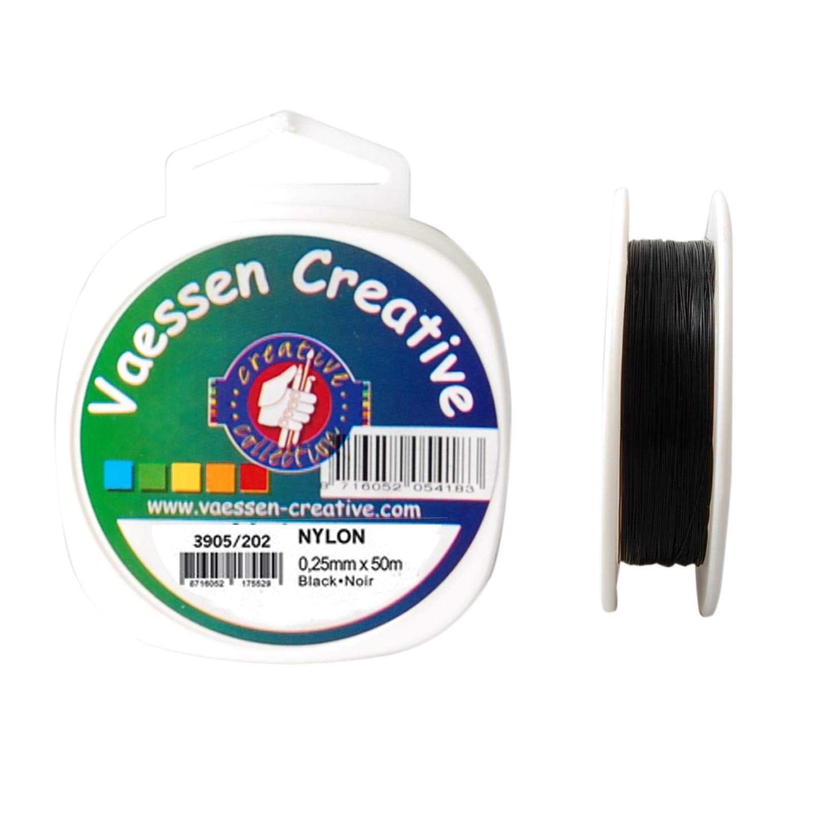 Vaessen Creative Black Nylon Beading Thread - 0.25 mm x 50 m, Non-elastic, Strong Tensile Force 1