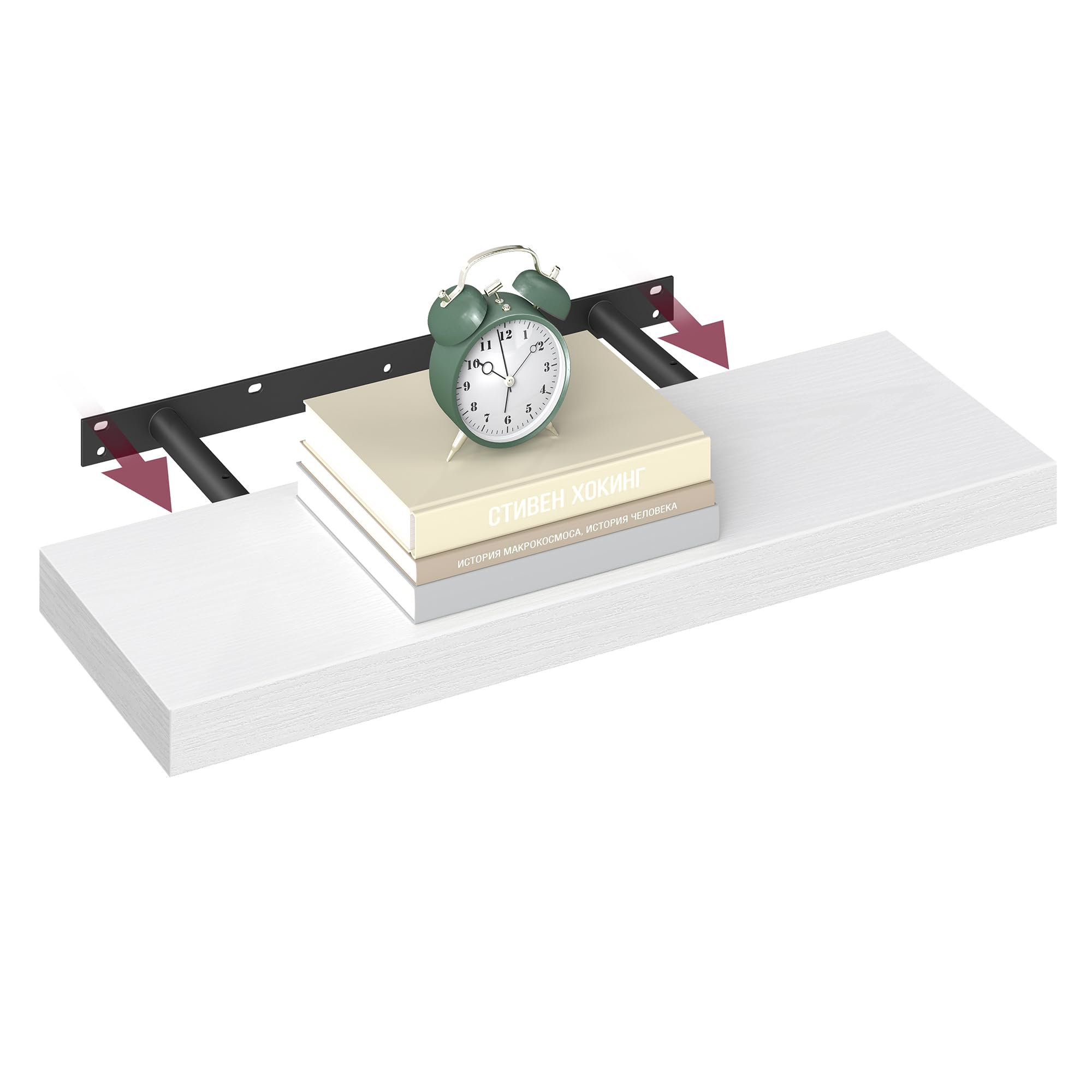 VASAGLE Floating Wall Shelf - Snow White | 60 cm Width | MDF & Steel | Max Load 10kg 1