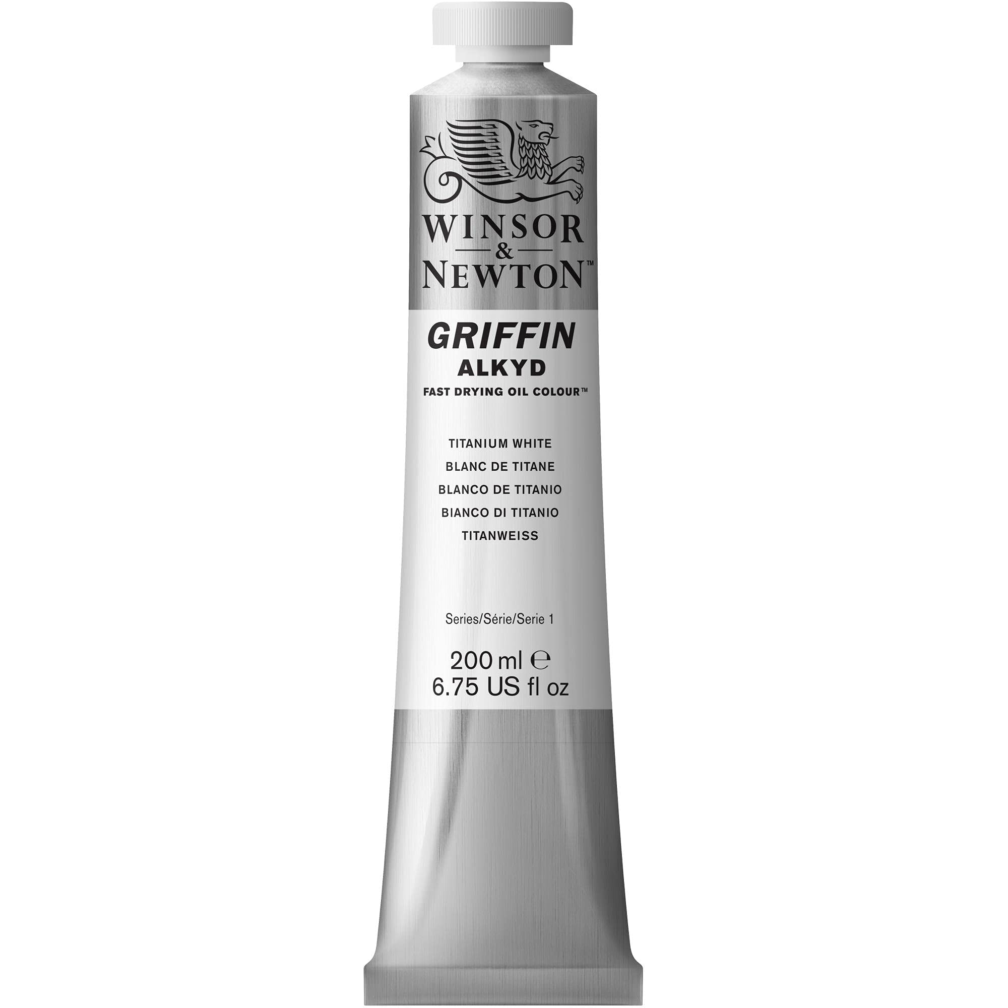 Winsor & Newton Griffin Alkyd Oil Paint - Fast Drying Titanium White | 200ml | Hard Coat Finish 1