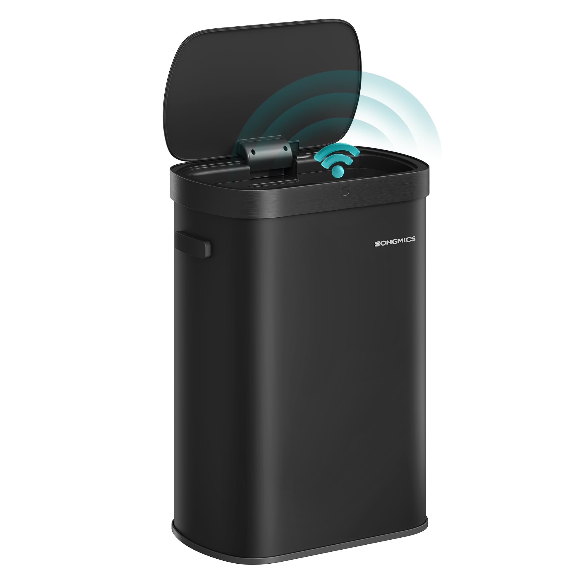 SONGMICS Automatic Kitchen Bin - 50 L Capacity | Motion Sensor | Ink Black Steel 1