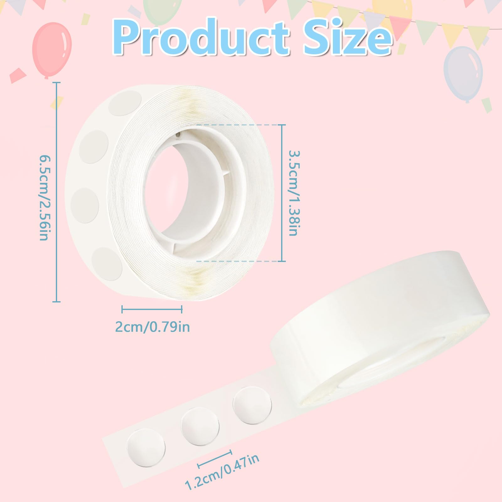 MOXYOY 620 Pcs Balloon Glue Dots - Removable Double Sided Adhesive for Crafts & Party Decor 5
