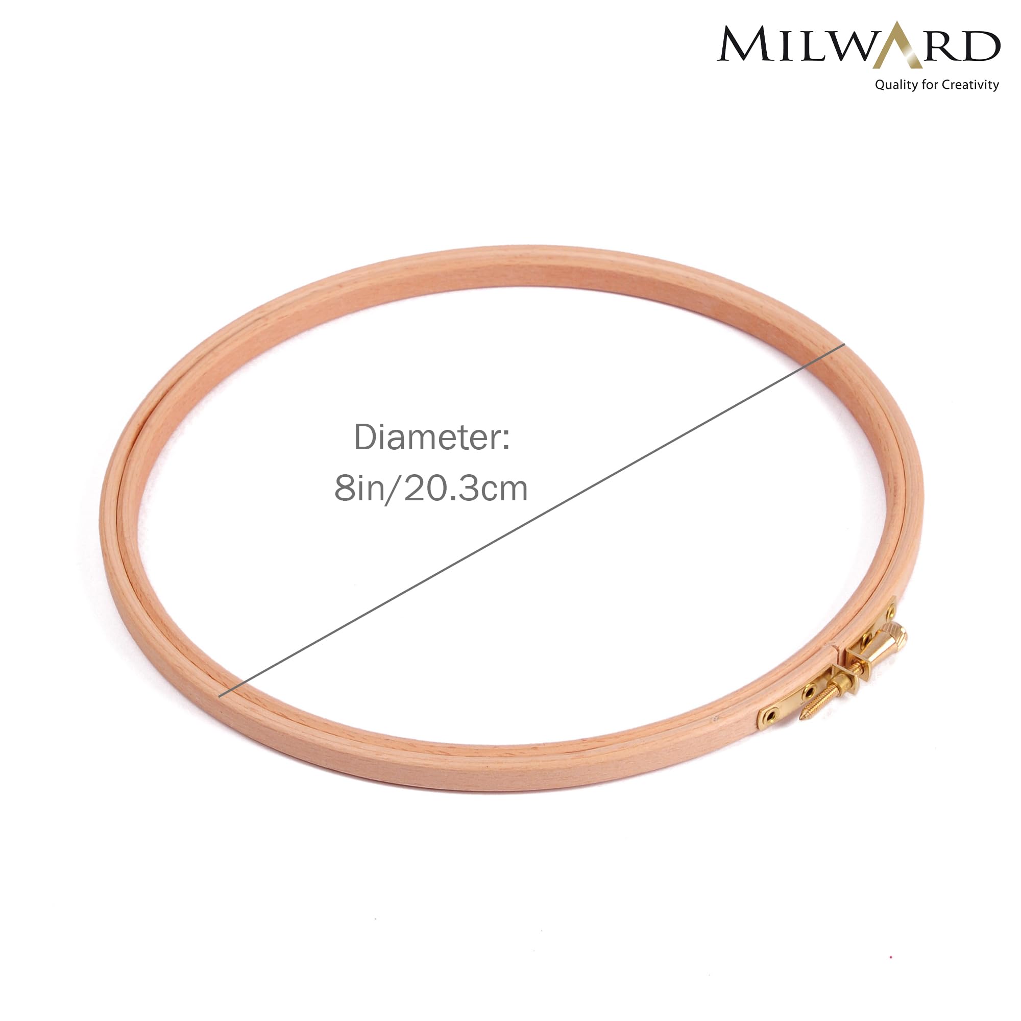 Elbesee 8 Inch (20cm) Wooden Embroidery Hoop with Metal Screw Fastening | Premium Beechwood | Natural Color 3