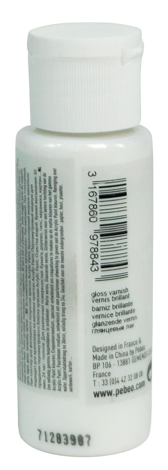 PEBEO Acrylic Paint - 59ML Gloss Varnish | Permanent on Wood, Paper, Canvas | Strong Light Resistance 3