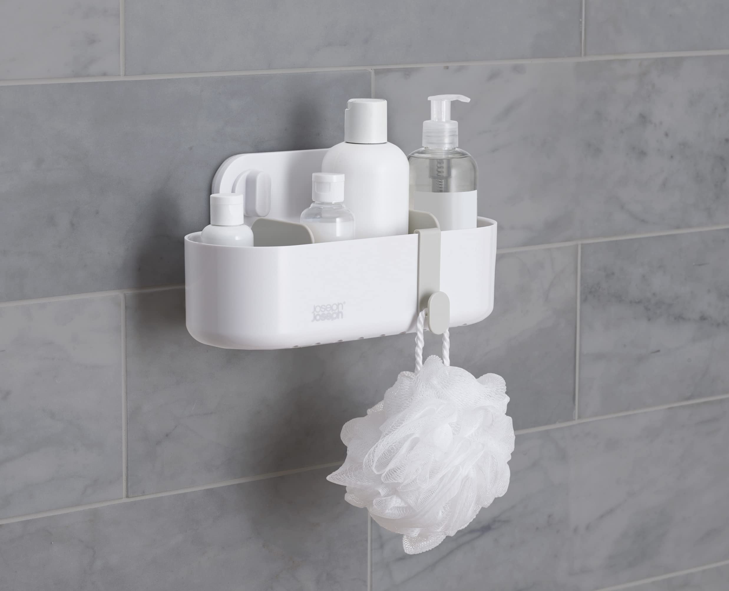 Joseph Joseph Duo Shower Caddy Shelf Organiser | Tool-Free Super-Grip Suction | Movable Dividers 5