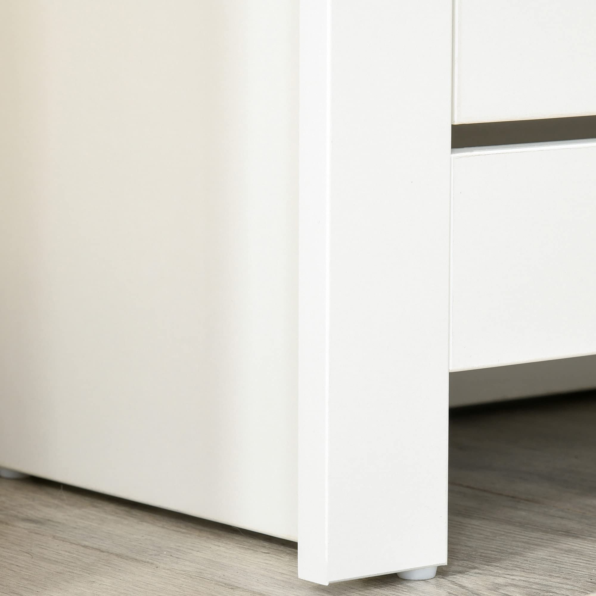HOMCOM Narrow Shoe Cabinet - Space Saving Storage | 2 Flip Drawers | White 8