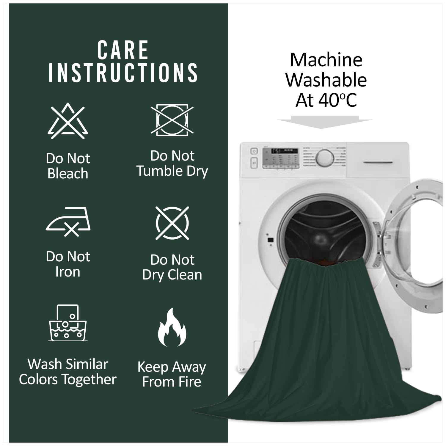 Super Dreamer 100% Polyester Fitted Sheet - Single Bed 91 x 190cm | Dark Green | Snug Fit 7