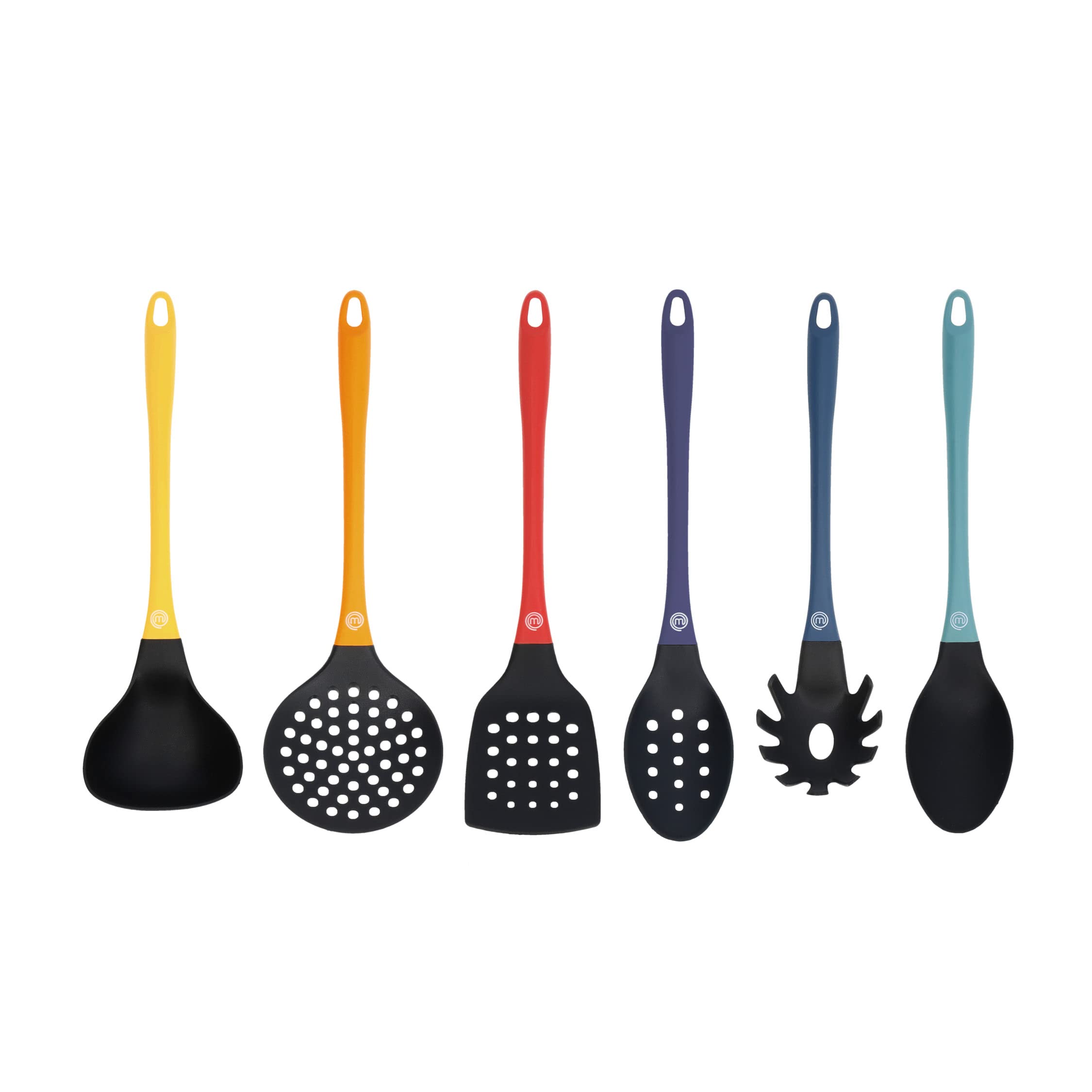 MasterChef 6 Piece Plastic Cooking Turner Set - Non-Scratch, Heat Resistant | Multicolor 1