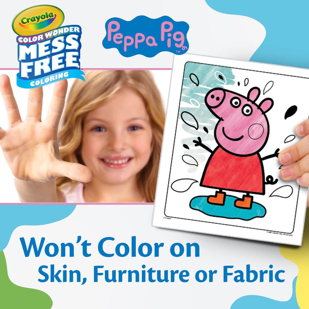 CRAYOLA Peppa Pig Color Wonder Mess Book - 18 Pages & 5 Markers | Mess-Free Coloring | Ages 3+ 5