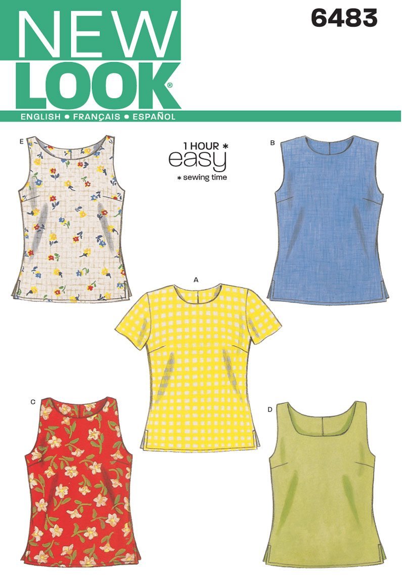 New Look Sewing Pattern 6483 - Misses Tops | Size A (6-16) | 5 Looks 1