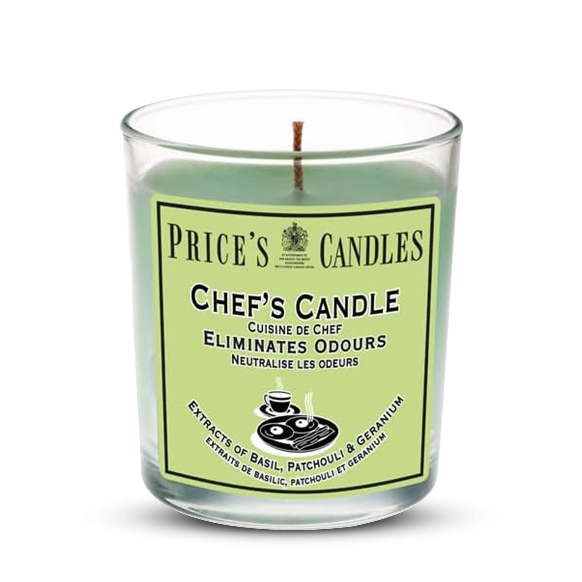 Price's Chef's Jar Odour Eliminating Candle - Basil, Patchouli & Geranium Extracts | 360g Wax 1