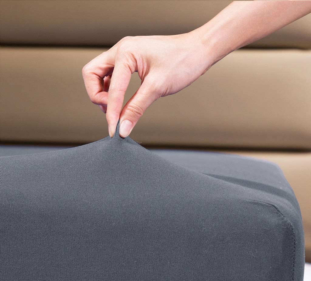 Family Bedding Jersey Cotton Fitted Sheet - Extra Deep Pocket | Super King | Grey 2