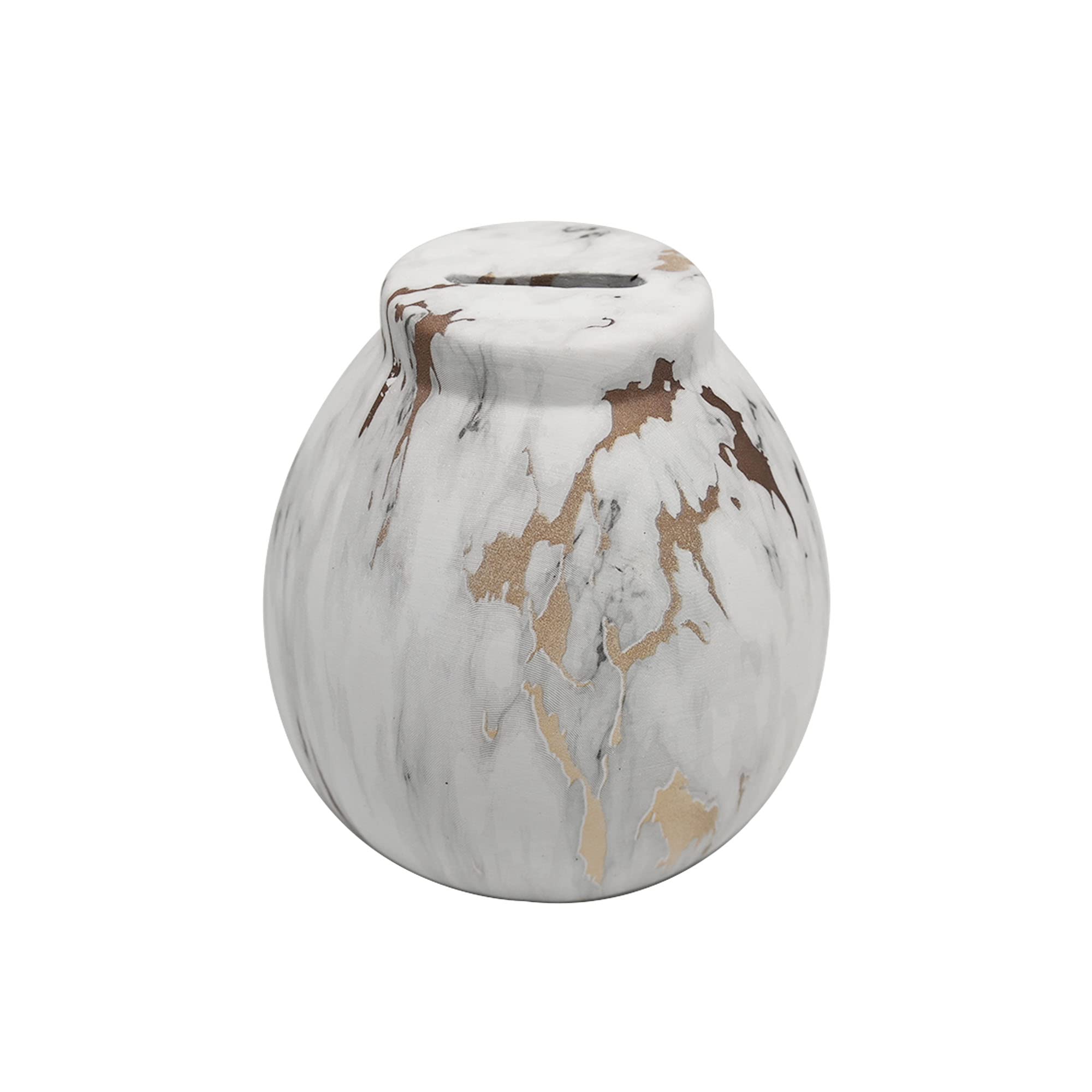 Ram Ceramic Money Pot - Marble Effect Savings Piggy Bank | Smash to Open | 14cm Cube 1