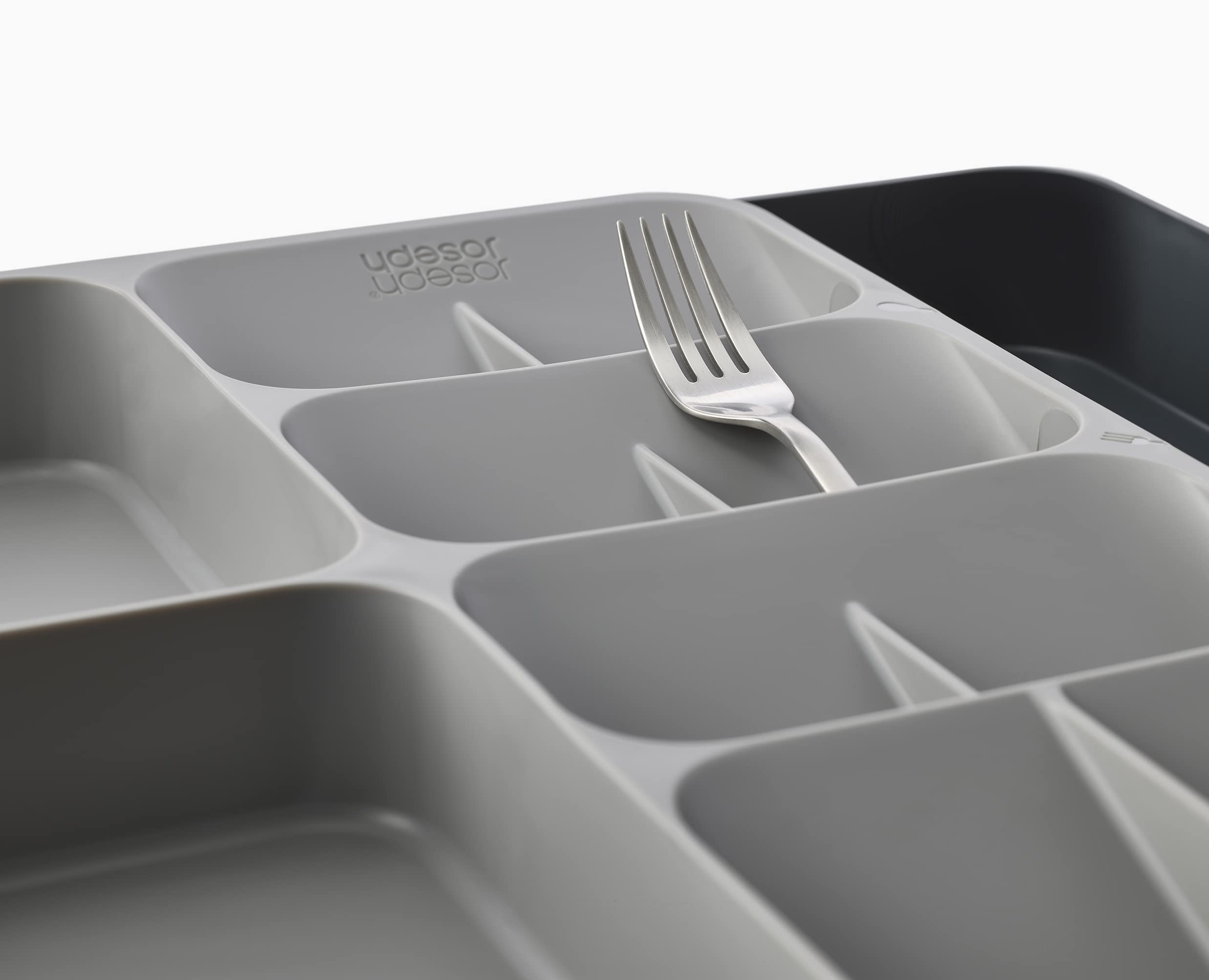 Joseph Joseph DrawerStore Expanding Cutlery Organiser | Grey Plastic | Fits 8cm+ Drawers 6