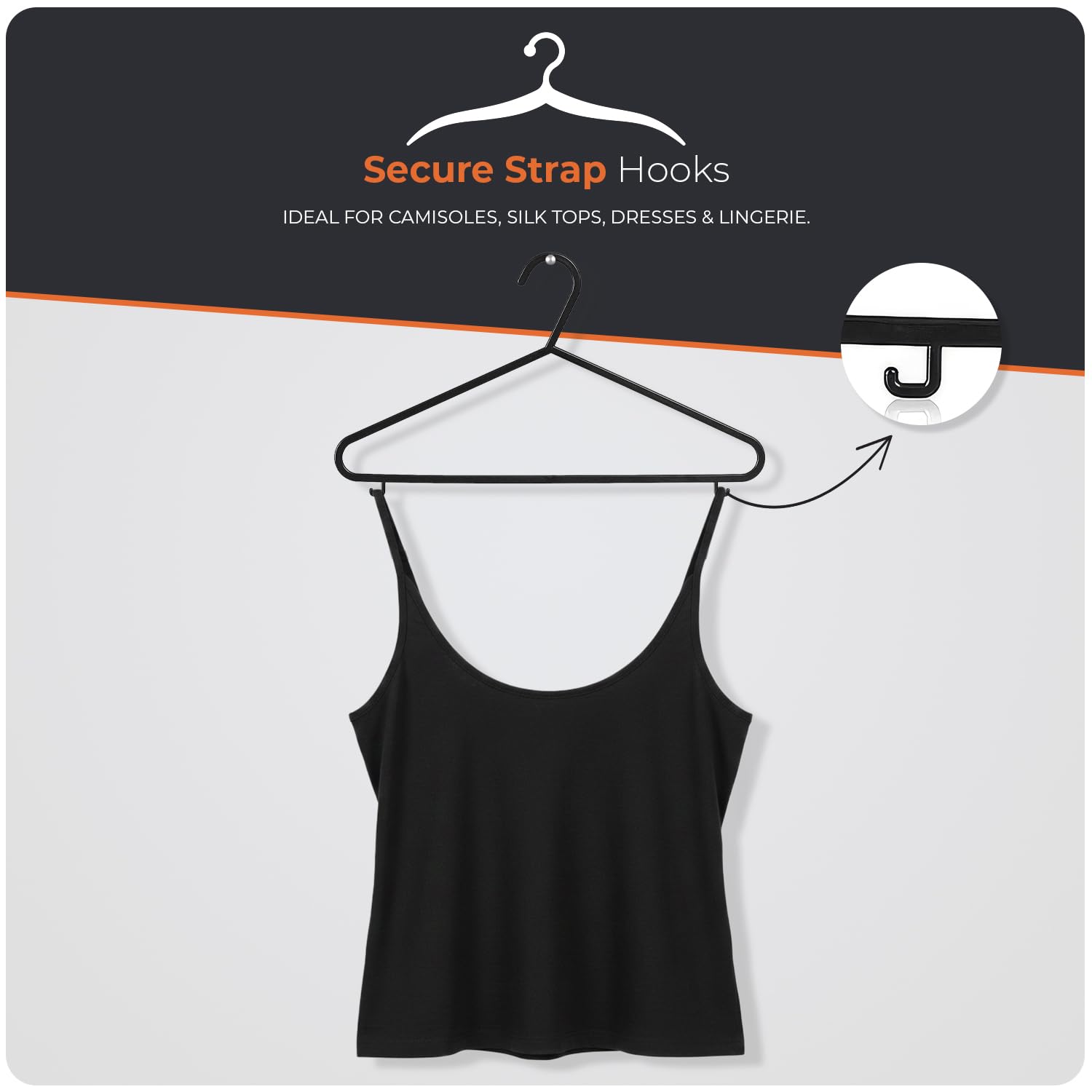 Scott 11 Plastic Coat Hangers - 25 Pack Black Slim Non-Slip for Suits & Trousers 6