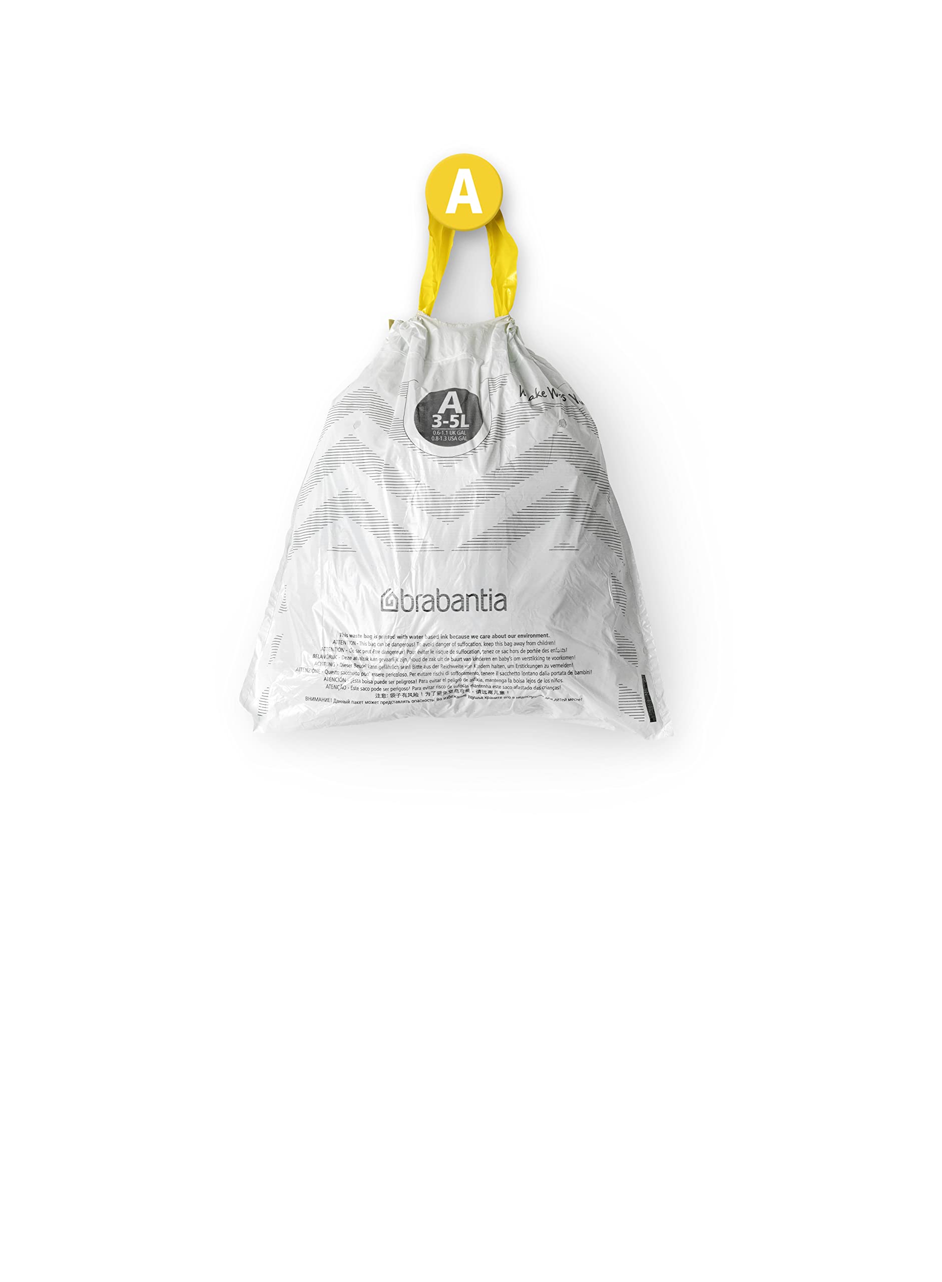 Brabantia PerfectFit Bin Liners - 3 Litre Size A, Tear-Resistant Plastic Bags with Tie Tape, 200 Count, White 6