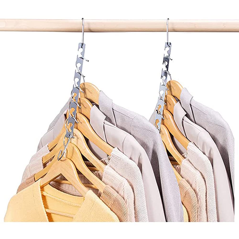 1ABOVE Space Saving Hangers - Heavy Duty Stainless Steel for Wardrobe Organization | 5 Pack 3