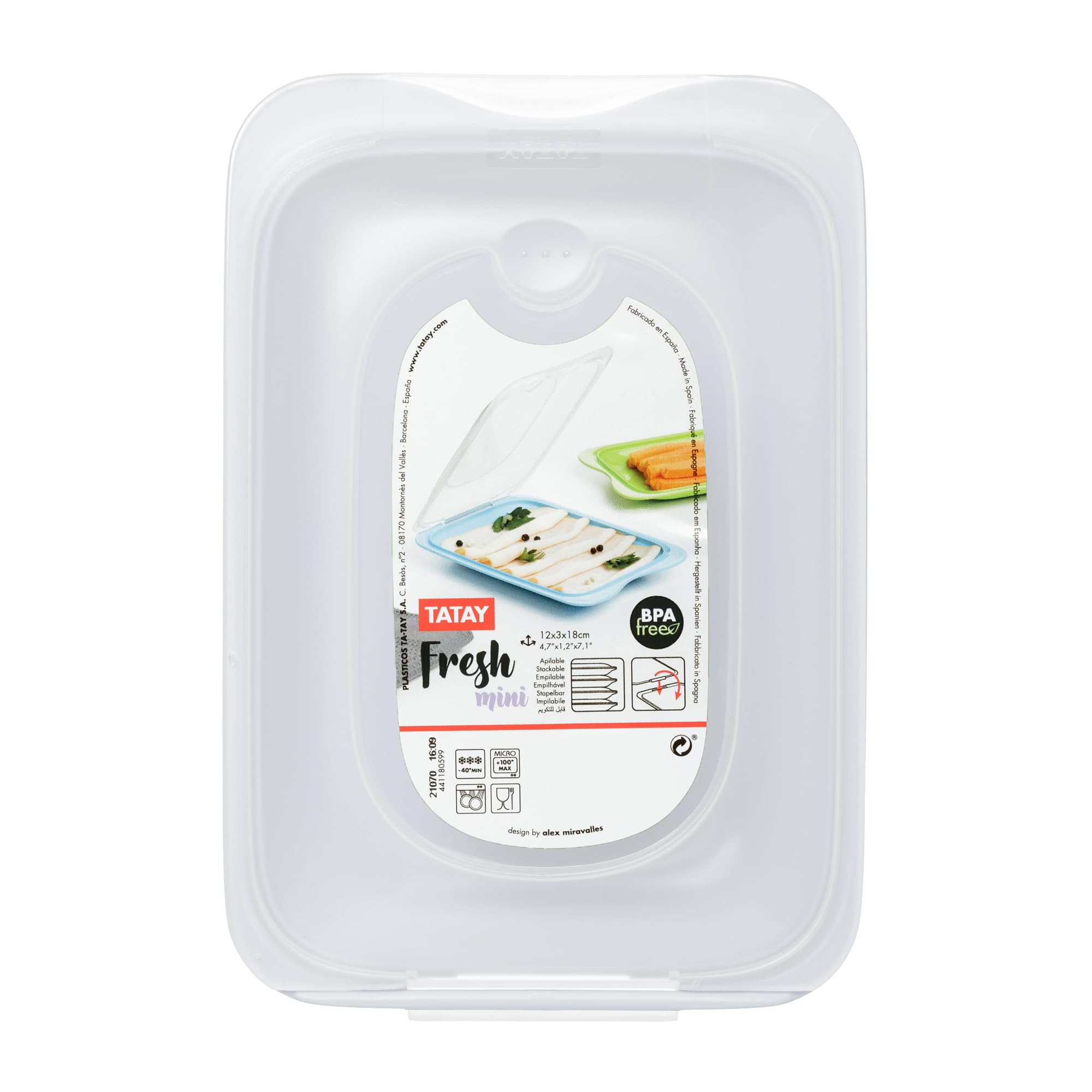 TATAY Set of 3 Mini Cold Meat Containers with Lid | BPA Free, Stackable, Fridge Safe 4