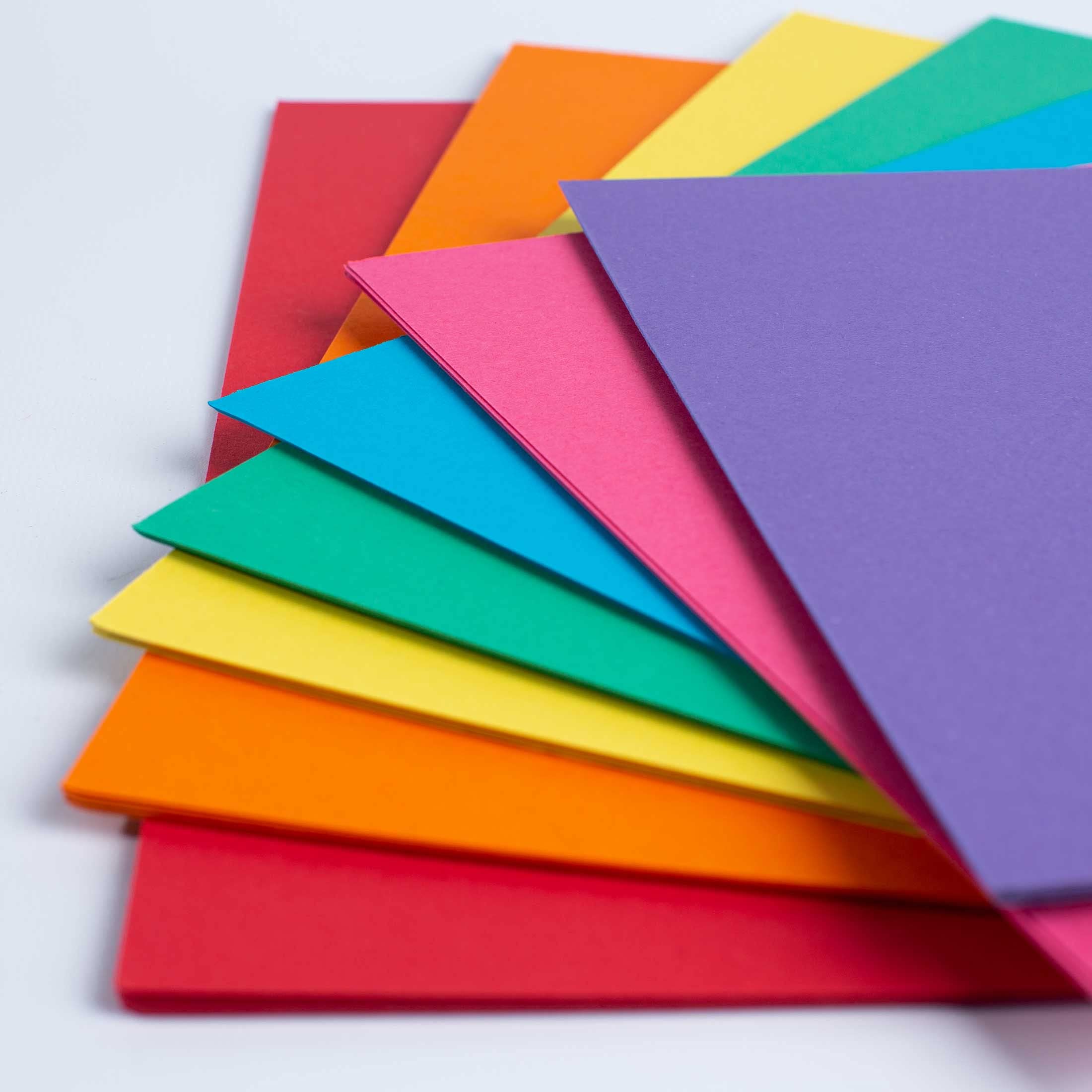 House of Card & Paper A4 160 GSM Card - Rainbow Coloured Card (Pack of 50 Sheets) 1