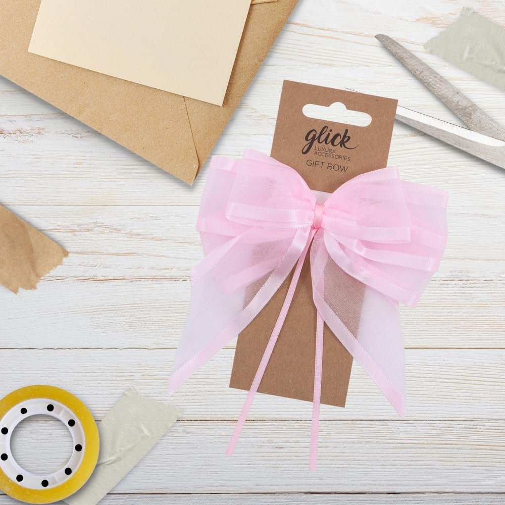 Glick Designer Satin Edge Ribbon Bow - Pink Satin | 17.5 x 12 cm | Ideal for Gift Wrapping 3